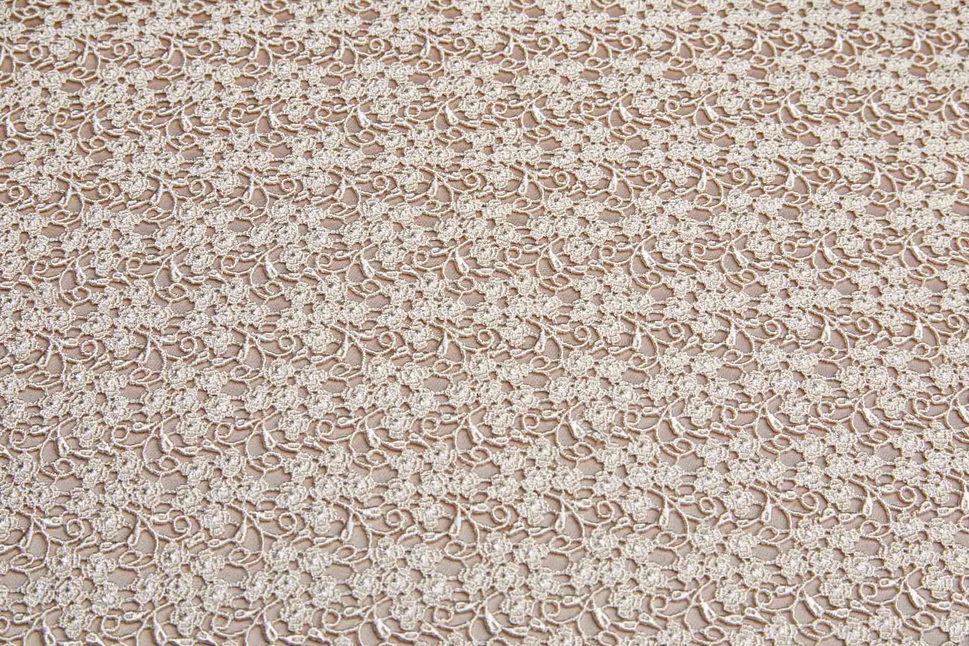 Guipure Lace Diminute Flowers in Wheat fabric, image 3 of 13