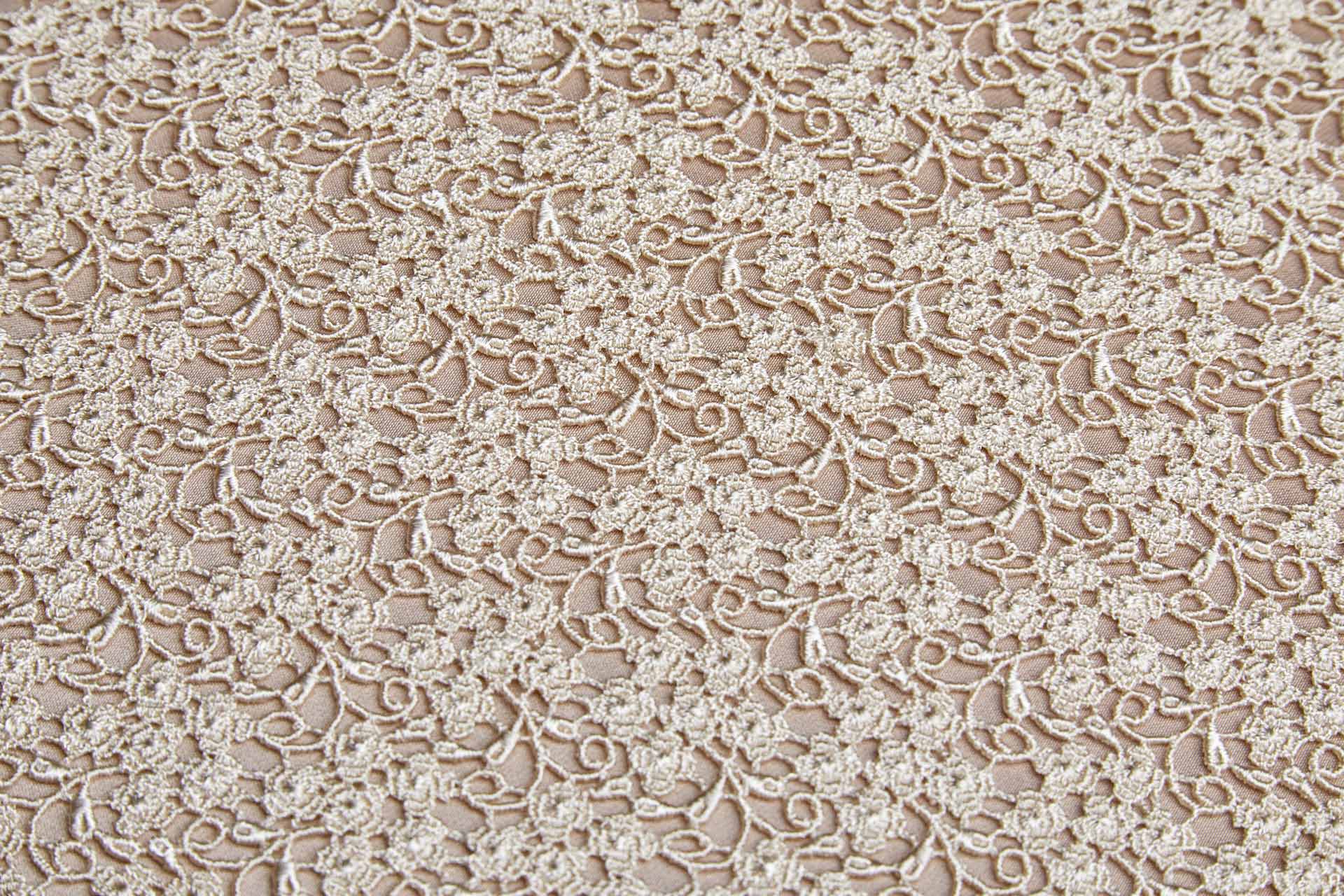 Guipure Lace Diminute Flowers in Wheat fabric, image 4 of 13