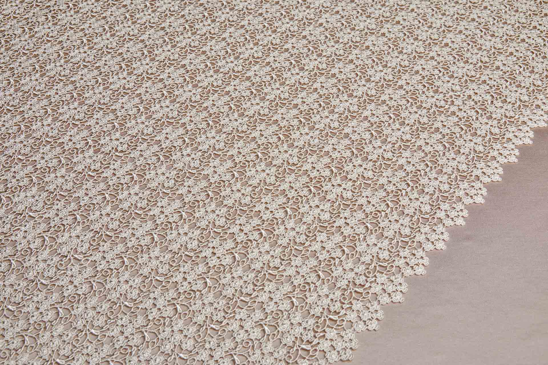 Guipure Lace Diminute Flowers in Wheat fabric, image 5 of 13