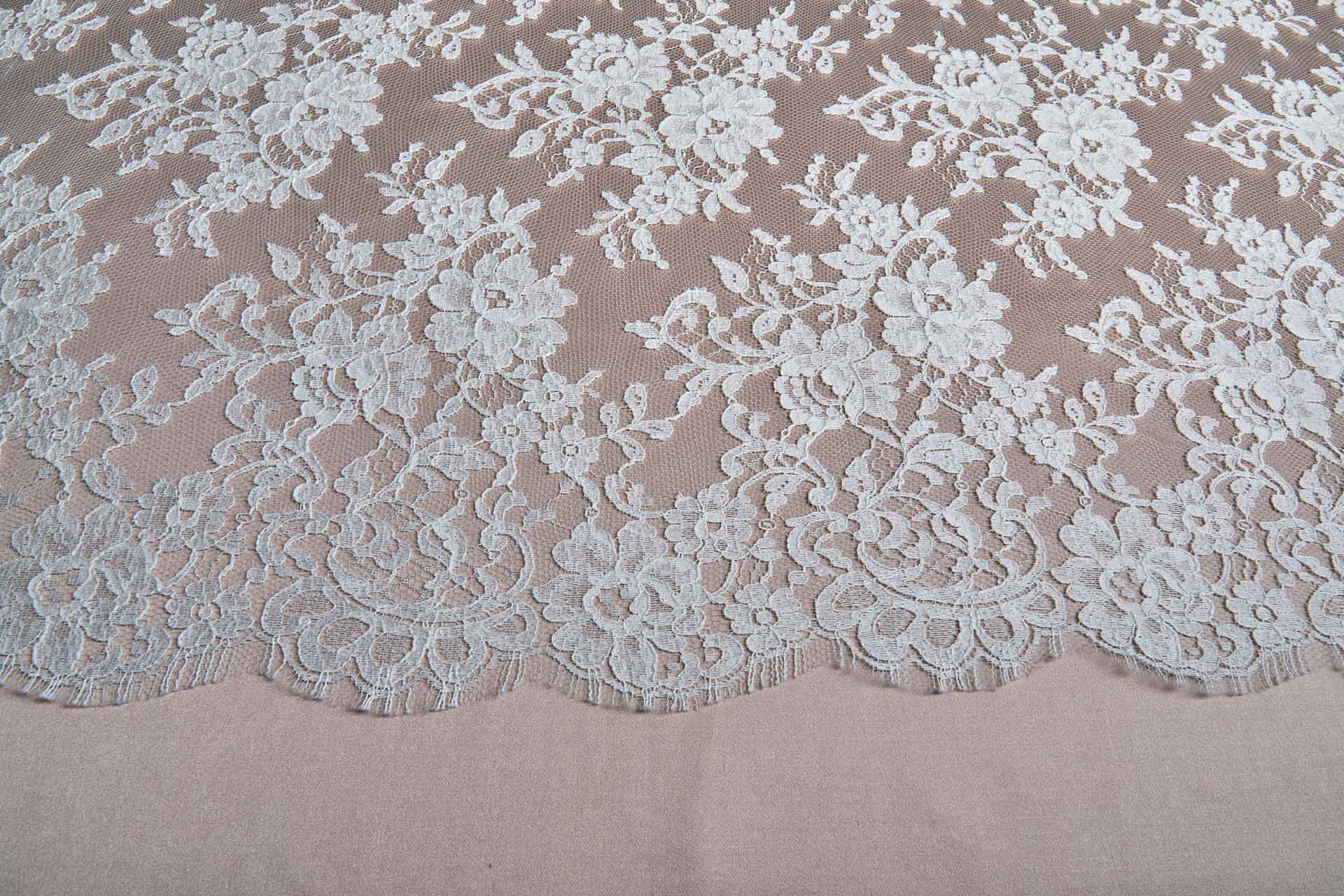Ivory Leavers Lace - Rose Cluster Design fabric, image 7 of 7