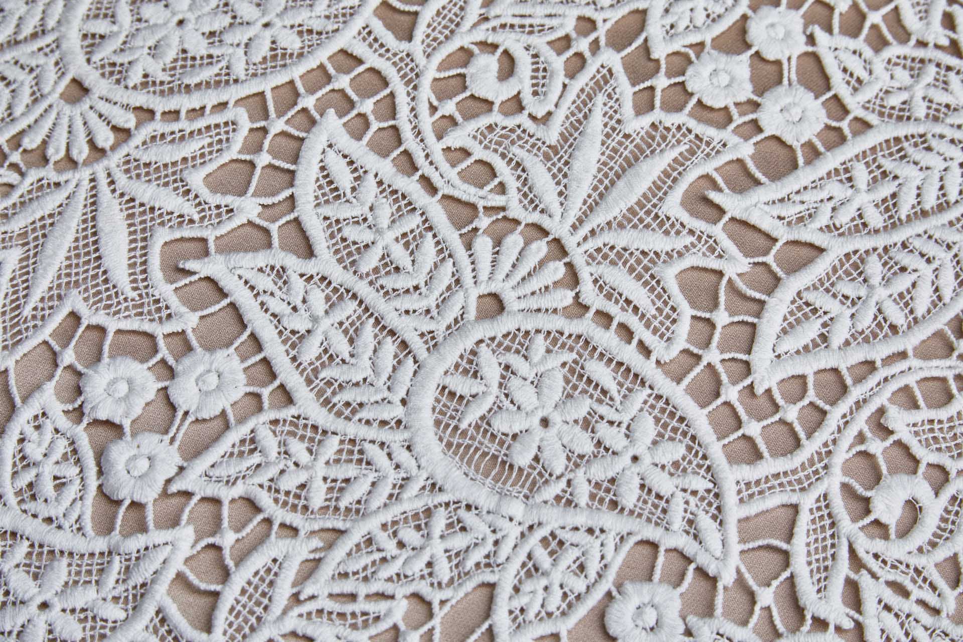 Guipure Lace - Paisley Floral Cotton Ivory fabric, image 3 of 8