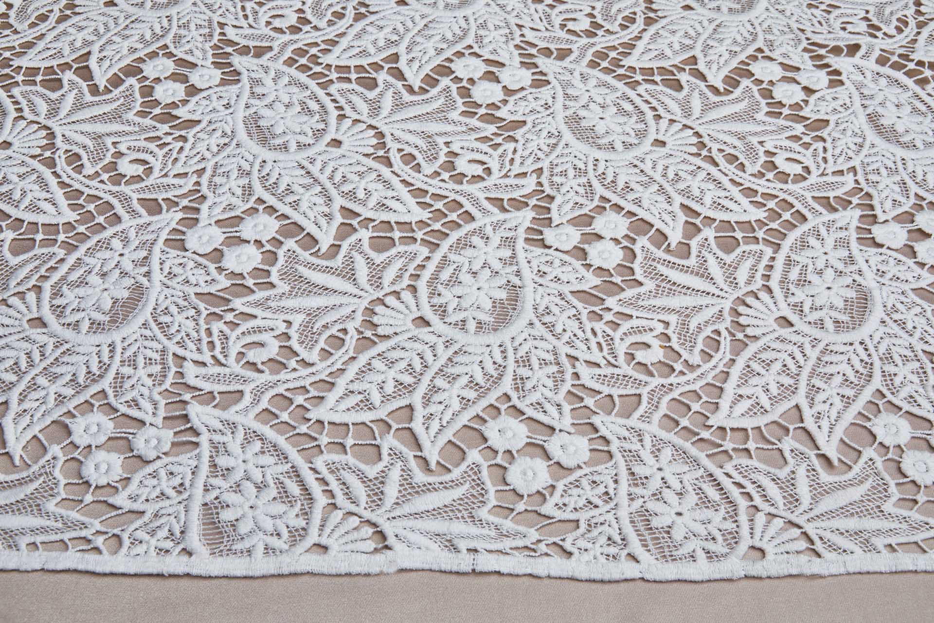 Guipure Lace - Paisley Floral Cotton Ivory fabric, image 4 of 8
