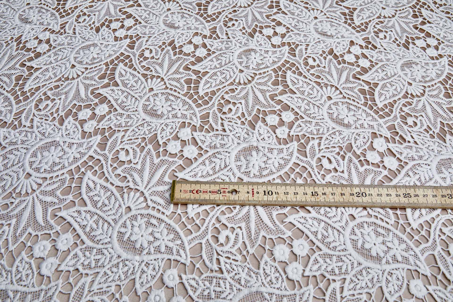Guipure Lace - Paisley Floral Cotton Ivory fabric, image 5 of 8