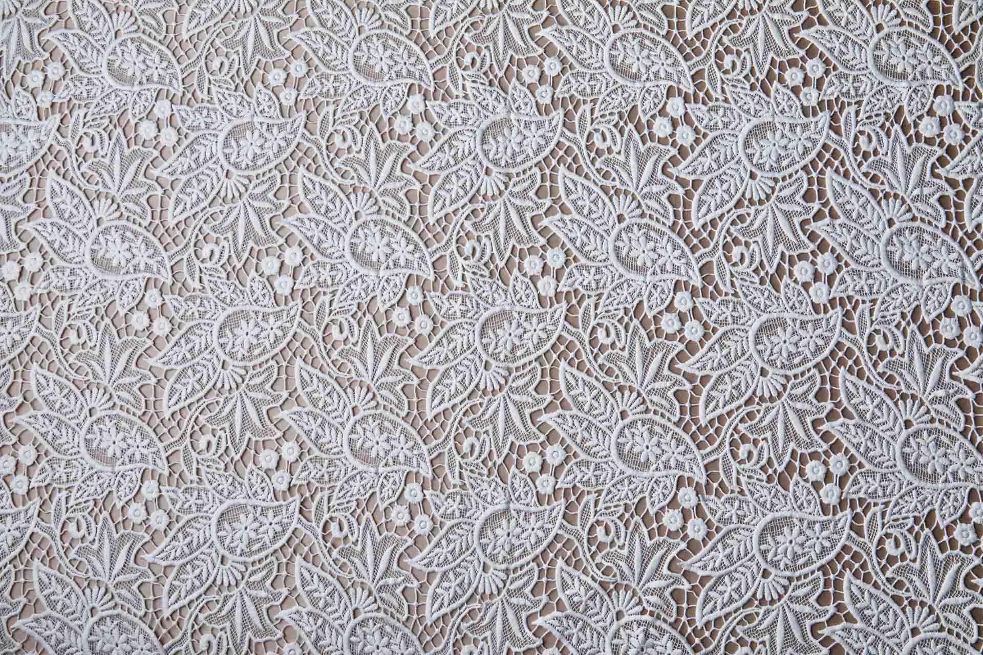 Guipure Lace - Paisley Floral Cotton Ivory fabric, image 6 of 8