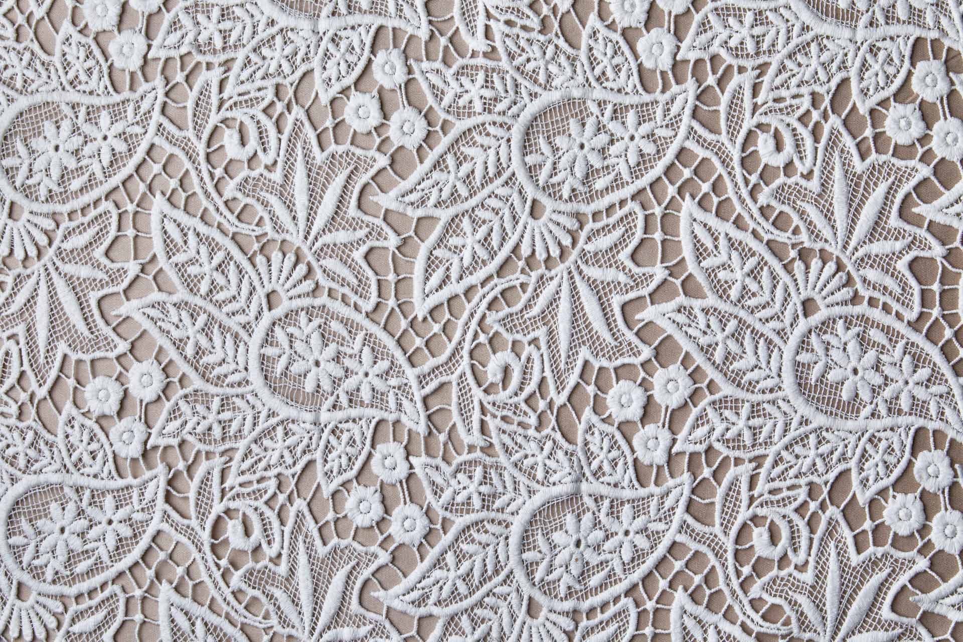 Guipure Lace - Paisley Floral Cotton Ivory fabric, image 7 of 8