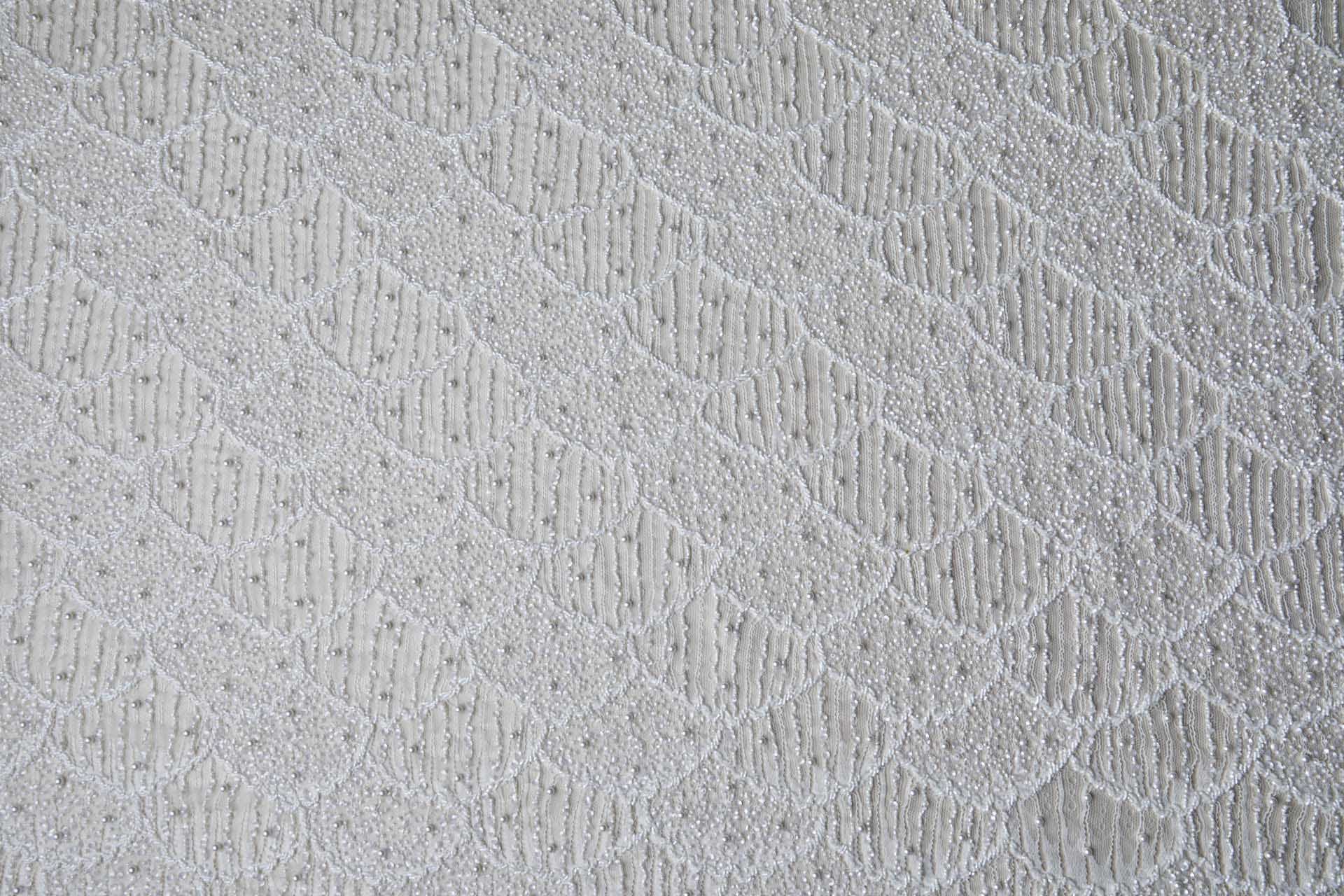 Delicate Mermaid Scales Embroidered Lace - Ivory fabric, image 11 of 15