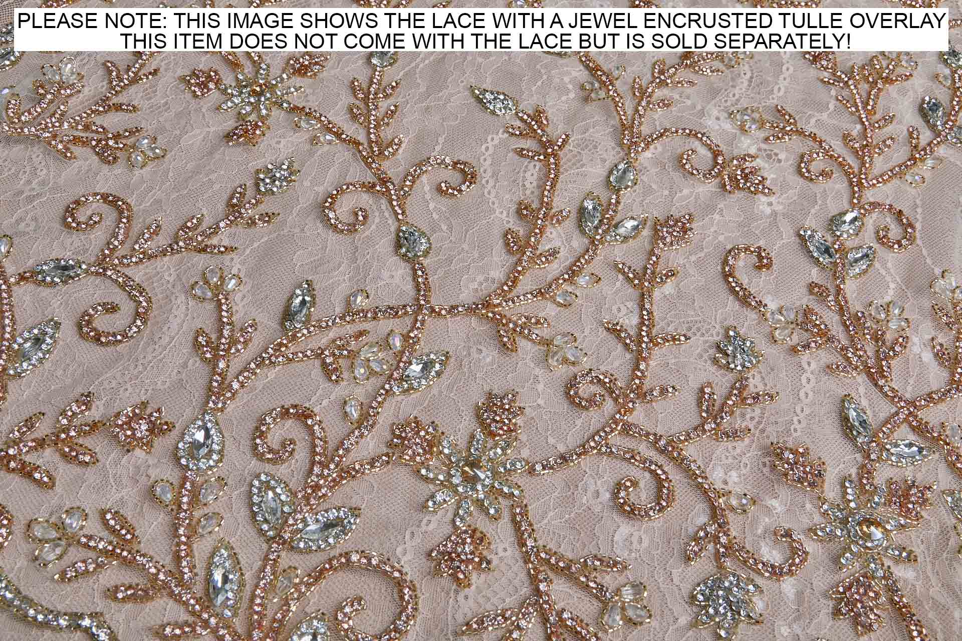 Base Lace in Pale Peachy Pink fabric, image 3 of 6