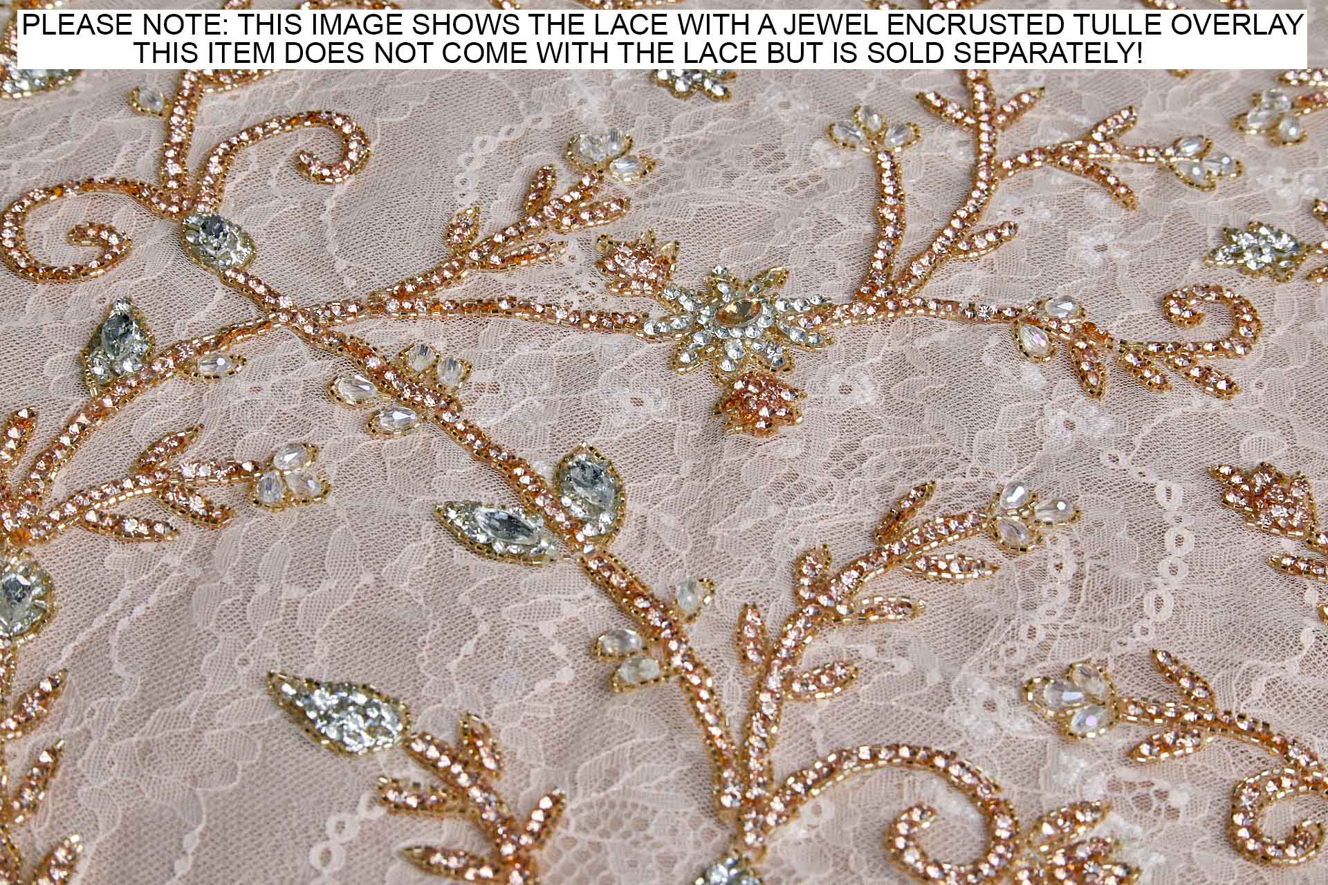 Base Lace in Pale Peachy Pink fabric, image 4 of 6