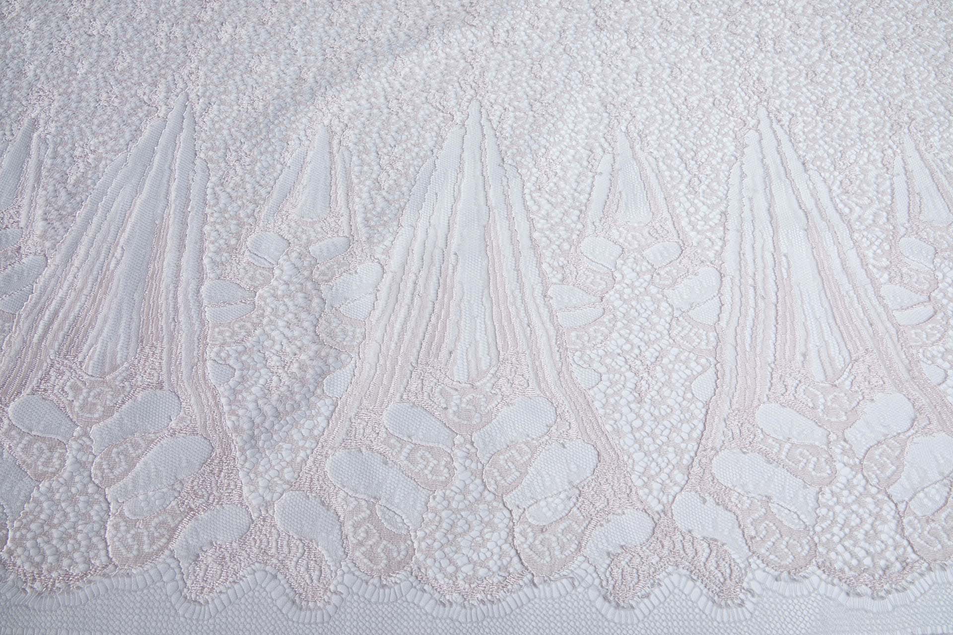 Pale Pink "Trumpet" Scallop Lace - 1.1m Piece fabric, image 9 of 9