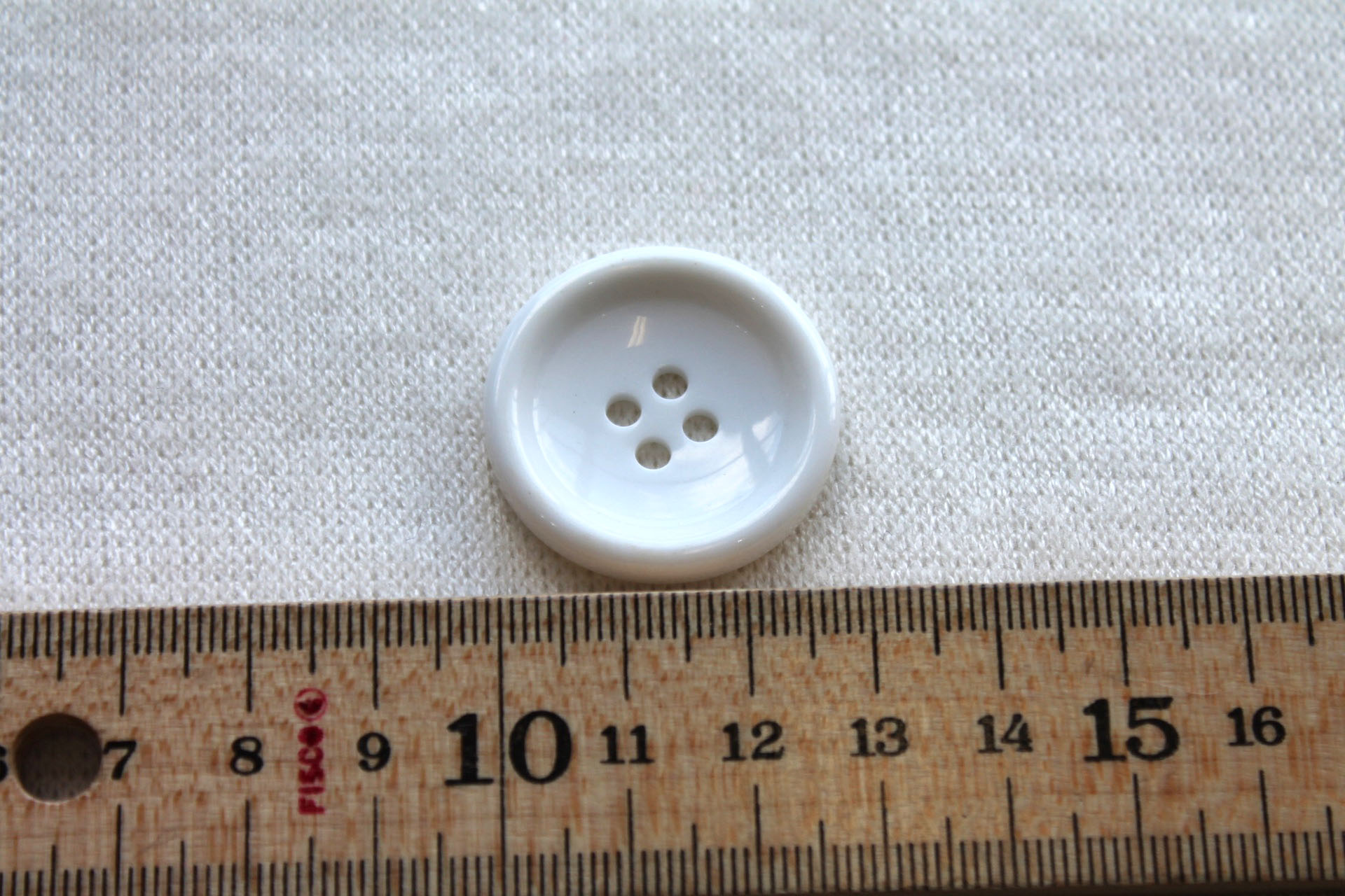 Larger White Plastic Button - 3cm, image 3 of 3