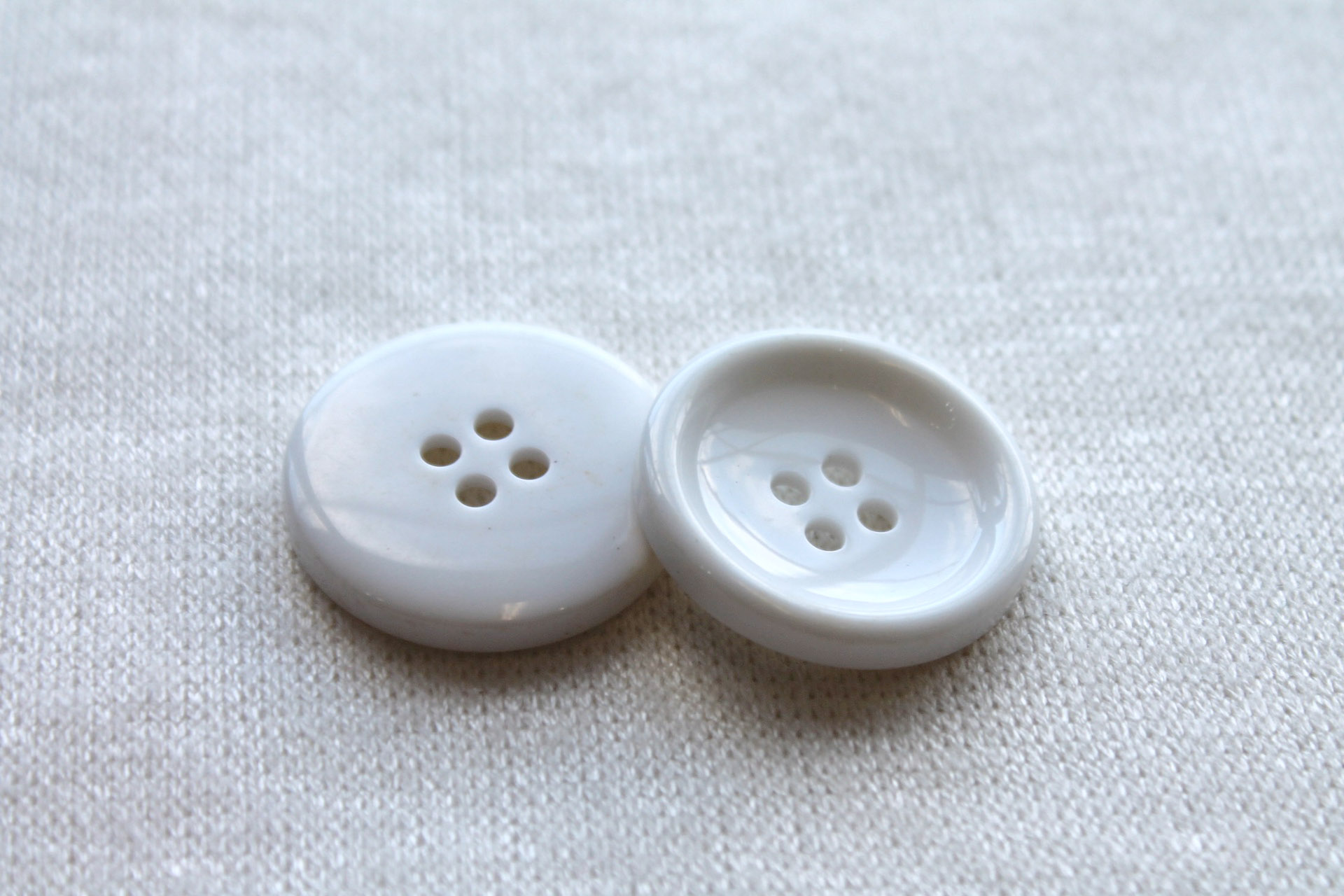 Larger White Plastic Button - 3cm, image 2 of 3