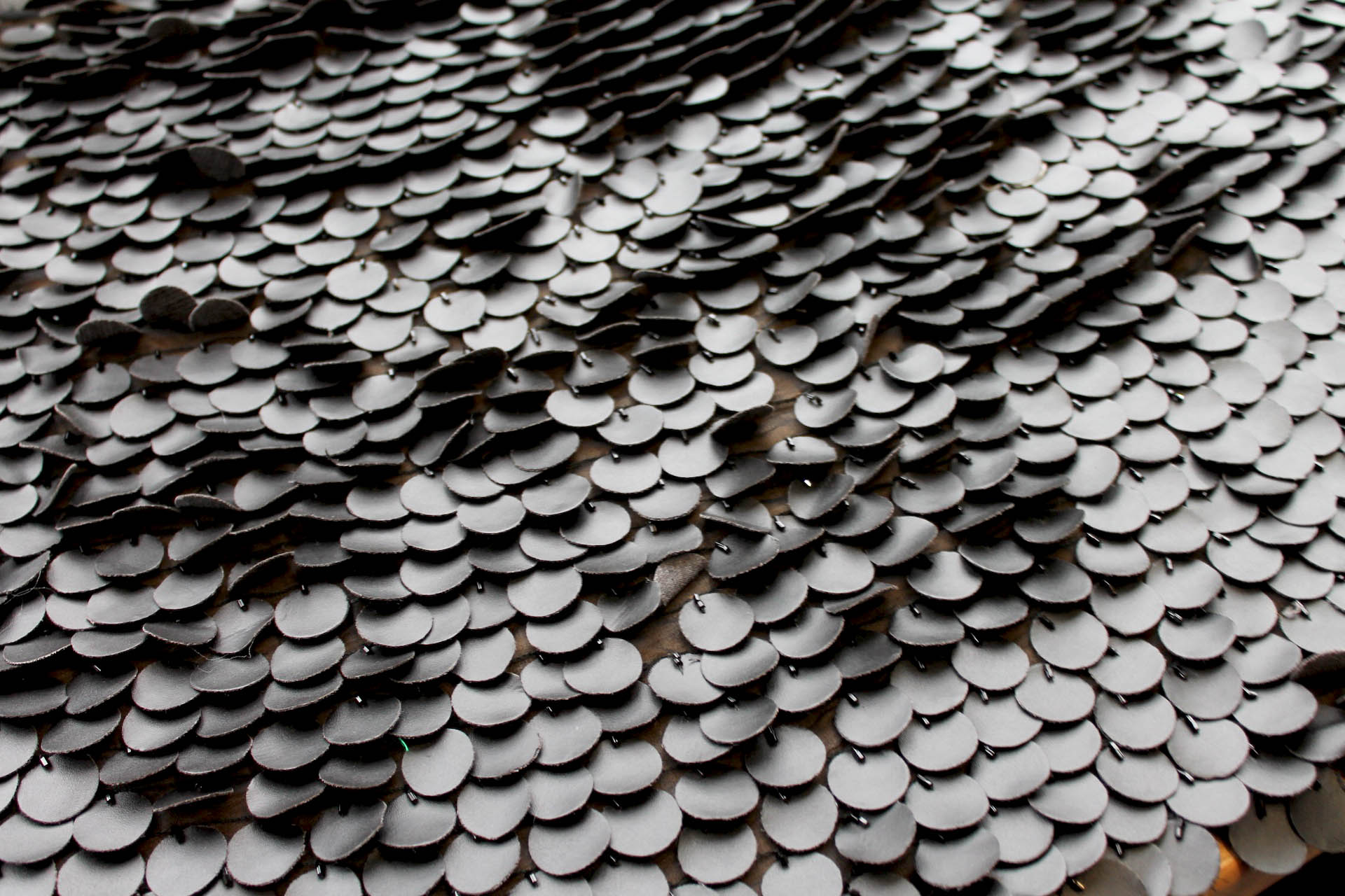 Leatherette Coin Sequin - Black fabric, image 2 of 6