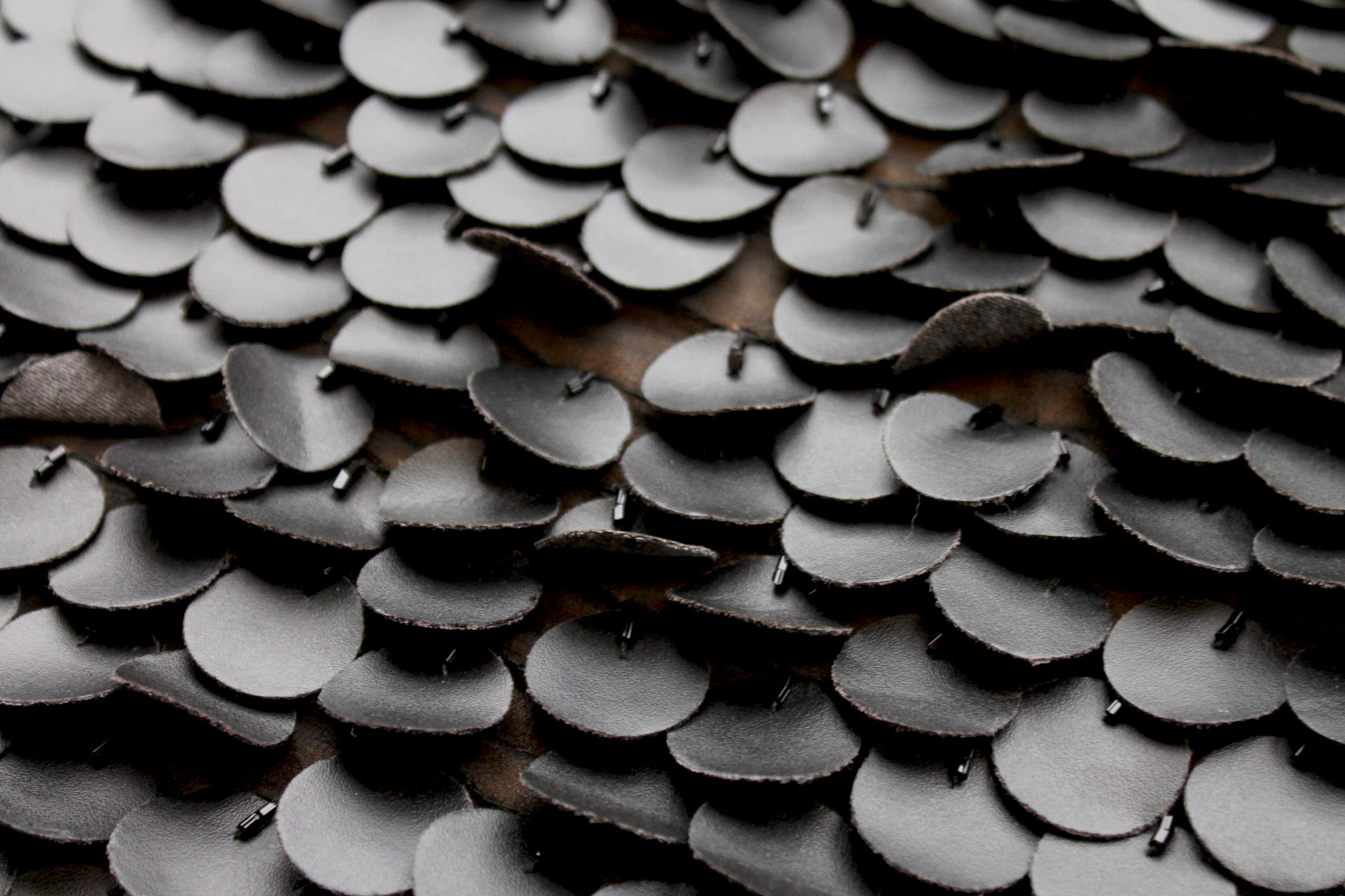 Leatherette Coin Sequin - Black fabric