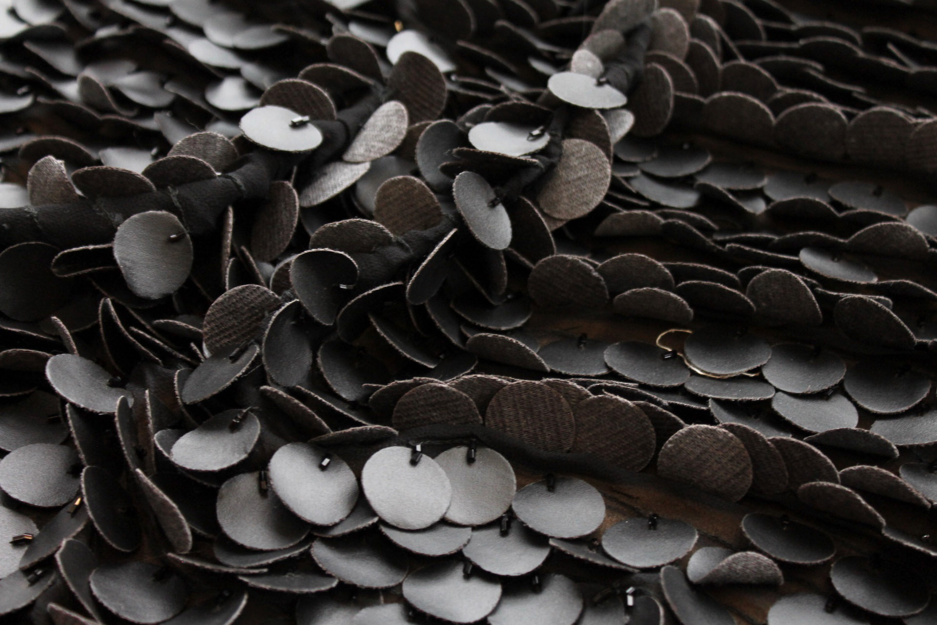 Leatherette Coin Sequin - Black fabric, image 4 of 6