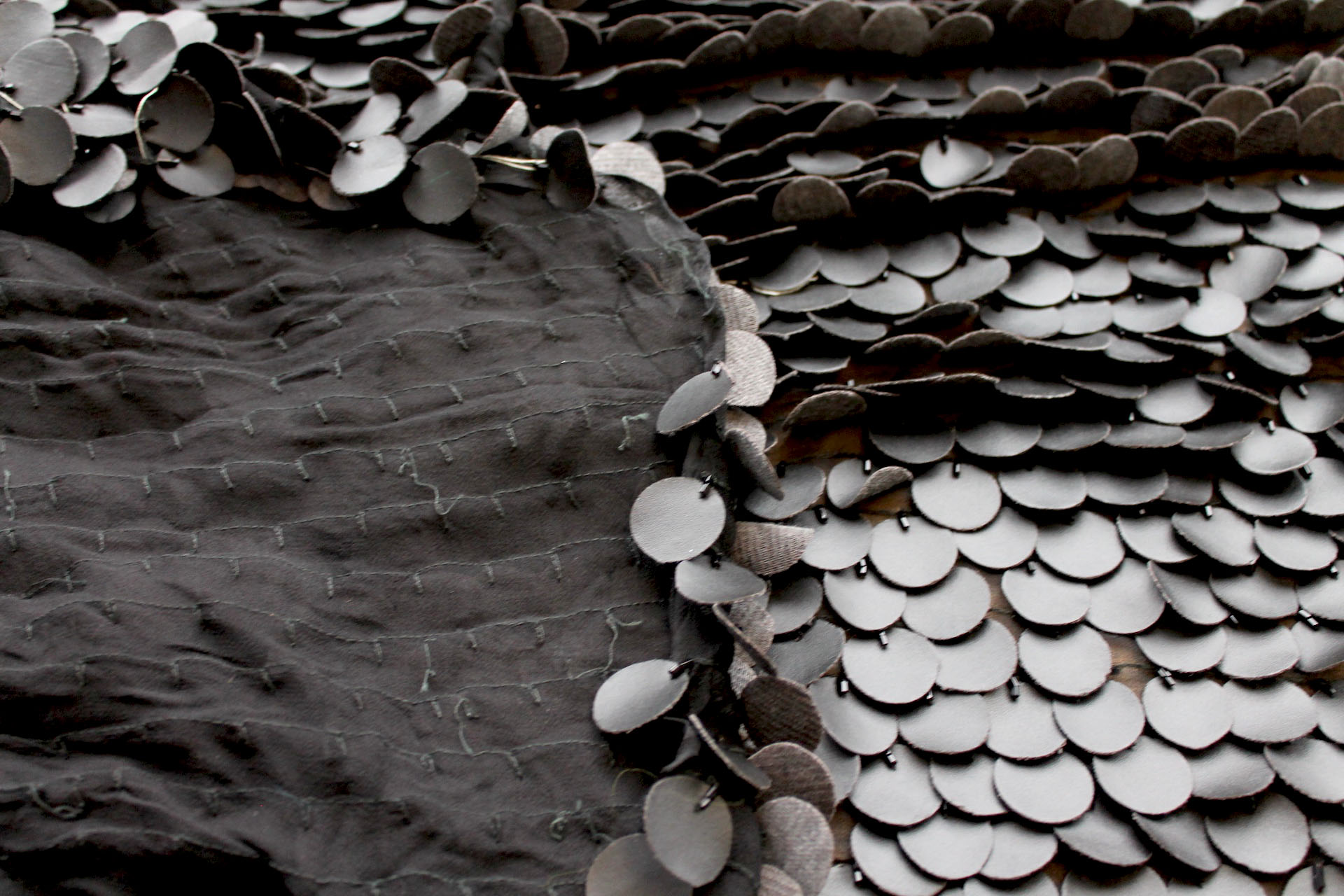 Leatherette Coin Sequin - Black fabric, image 5 of 6