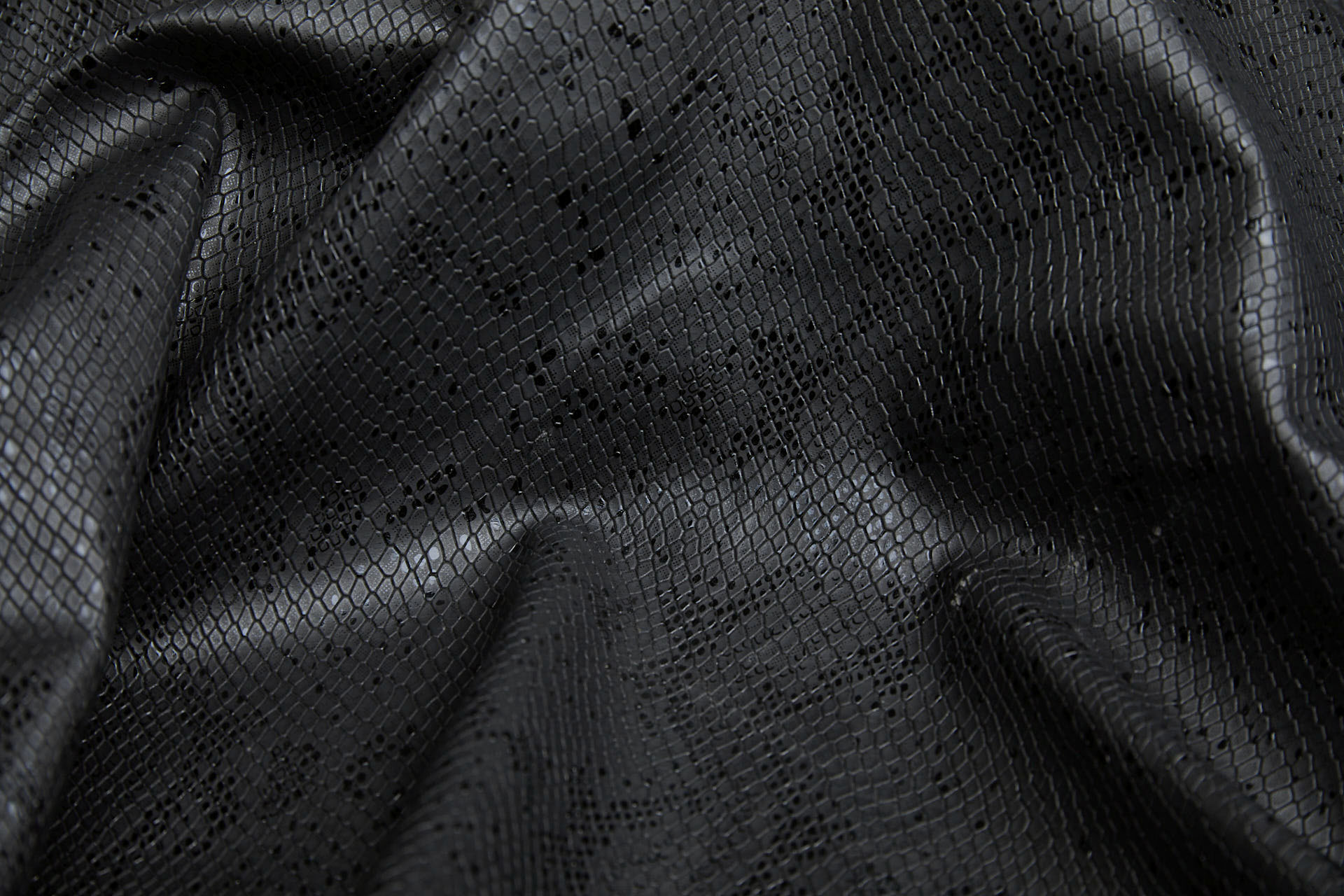 Embossed Snakeskin / Reptile Leatherette - Black fabric, image 9 of 12