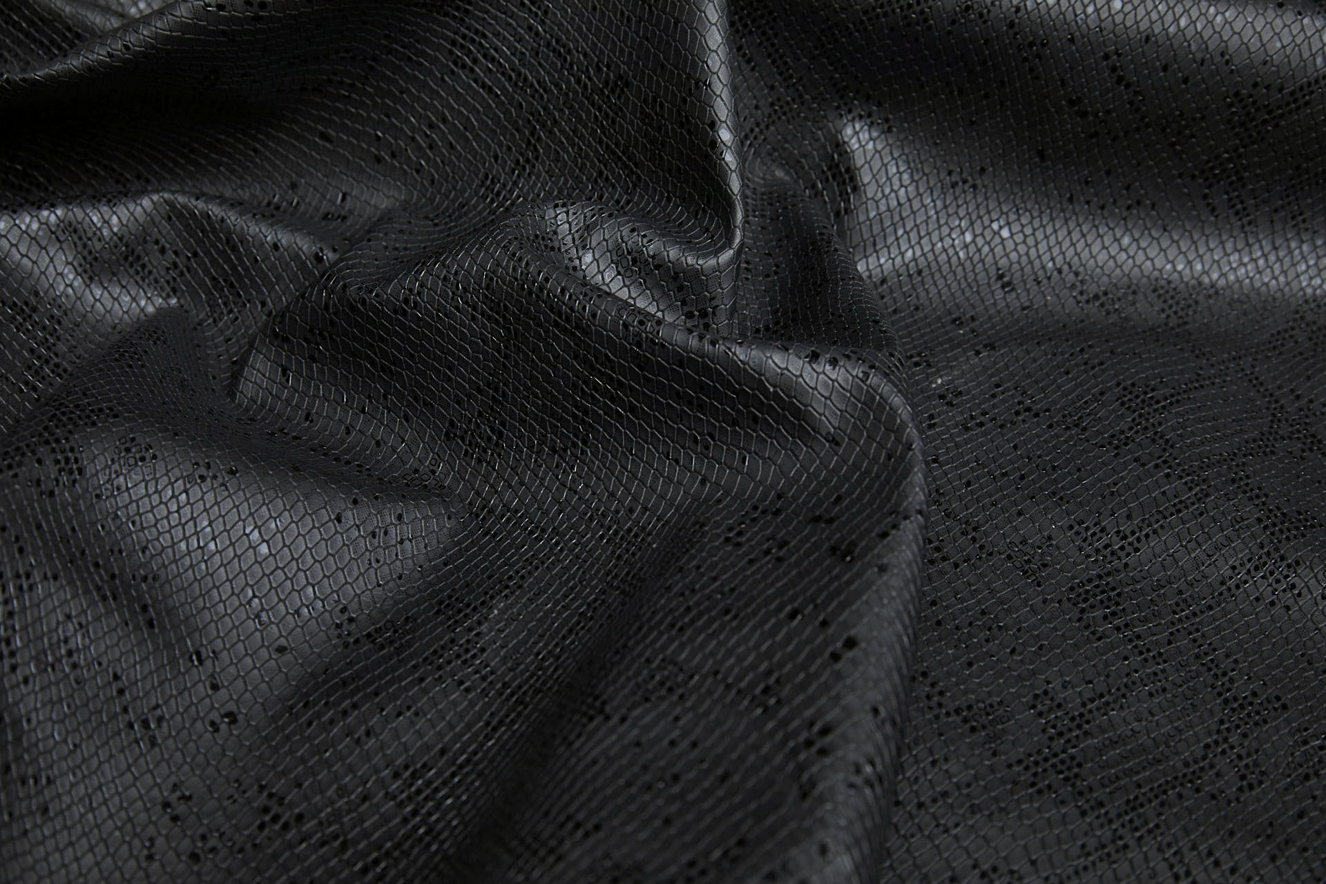 Embossed Snakeskin / Reptile Leatherette - Black fabric, image 12 of 12