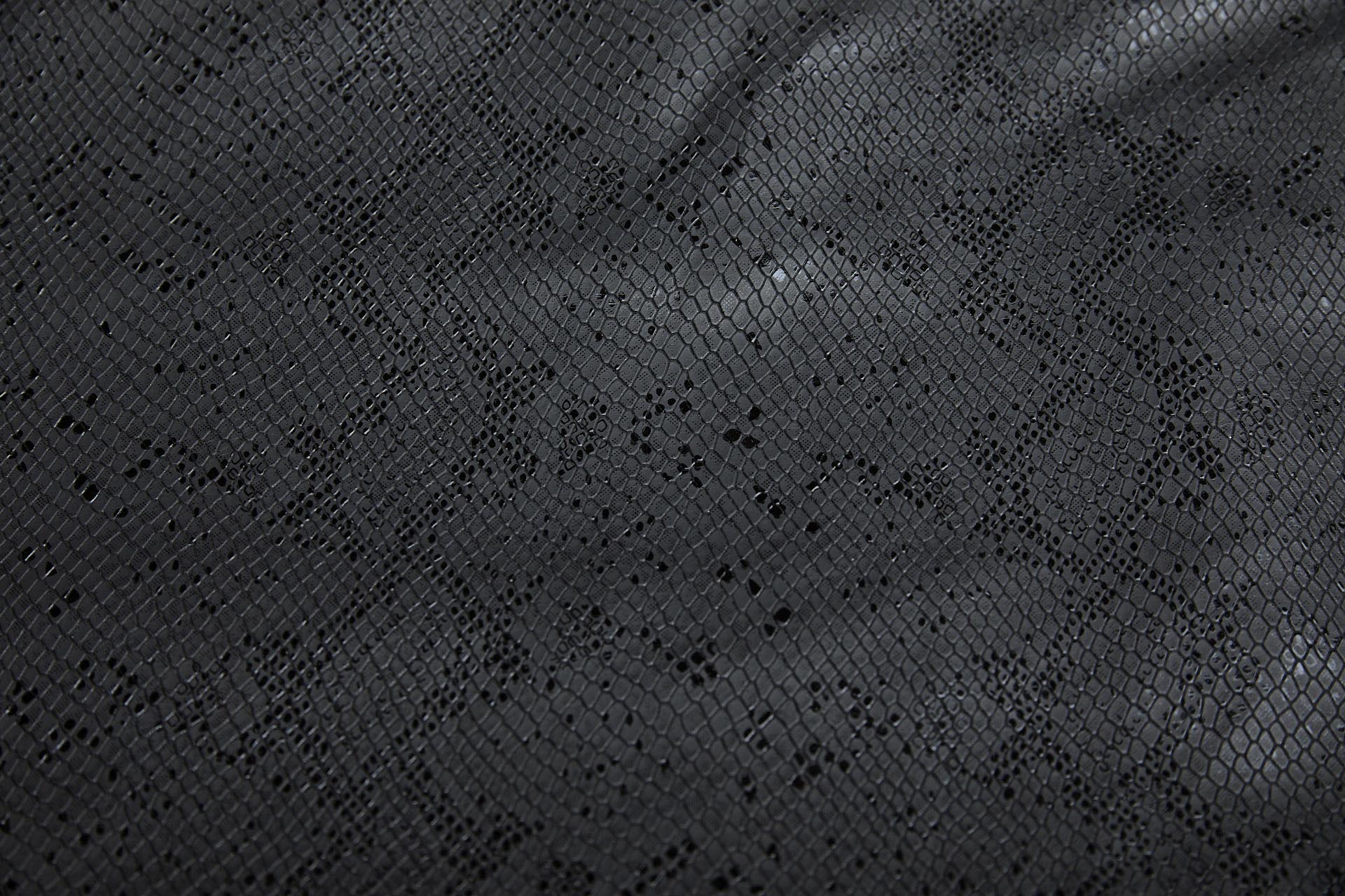 Embossed Snakeskin / Reptile Leatherette - Black fabric, image 5 of 12