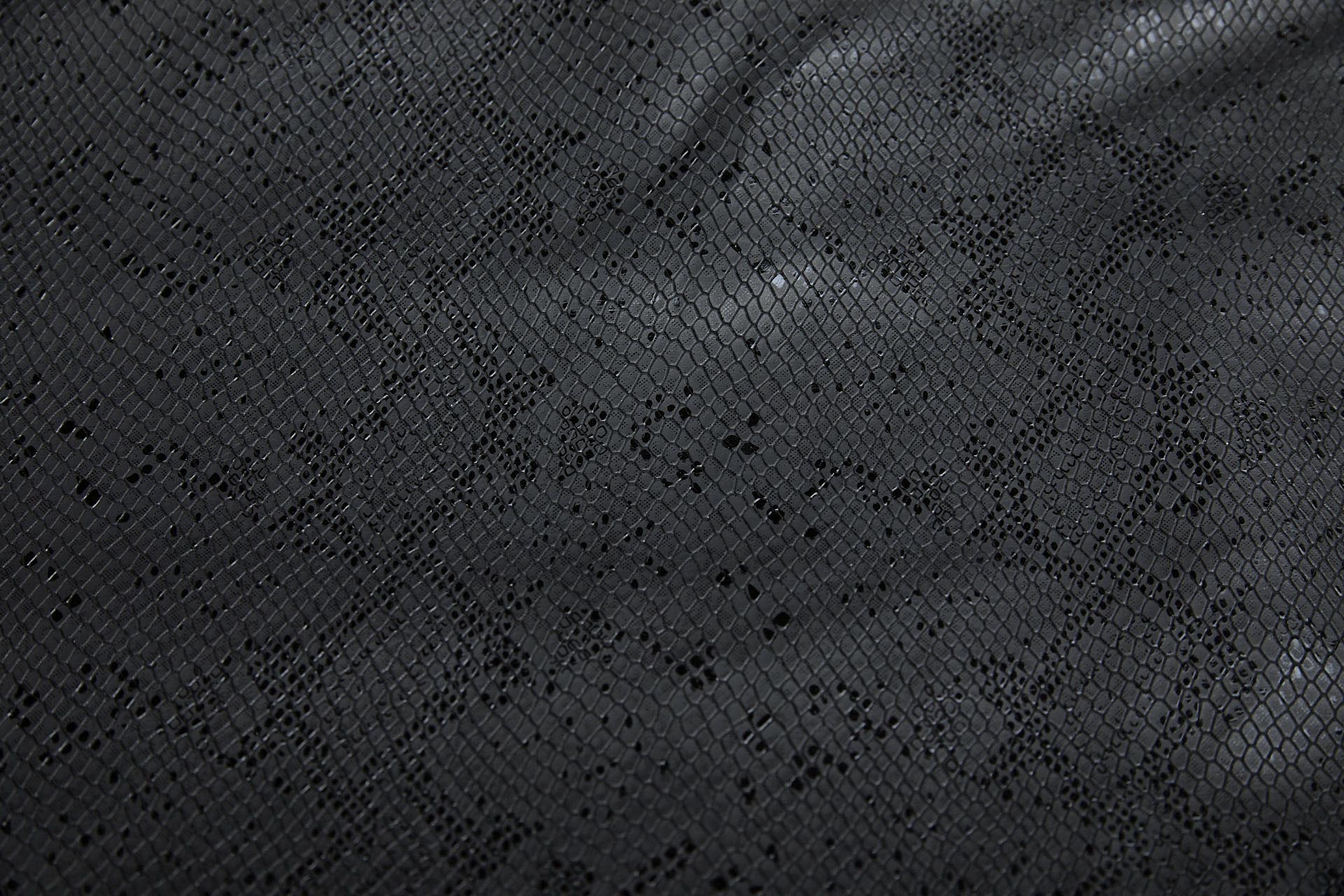 Embossed Snakeskin / Reptile Leatherette - Black fabric, image 6 of 12