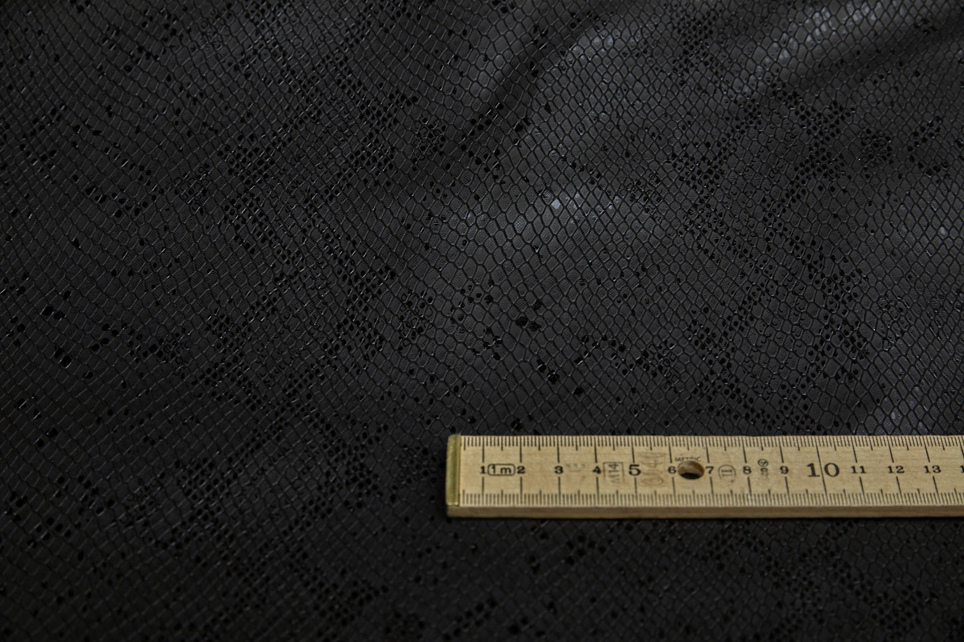 Embossed Snakeskin / Reptile Leatherette - Black fabric, image 7 of 12