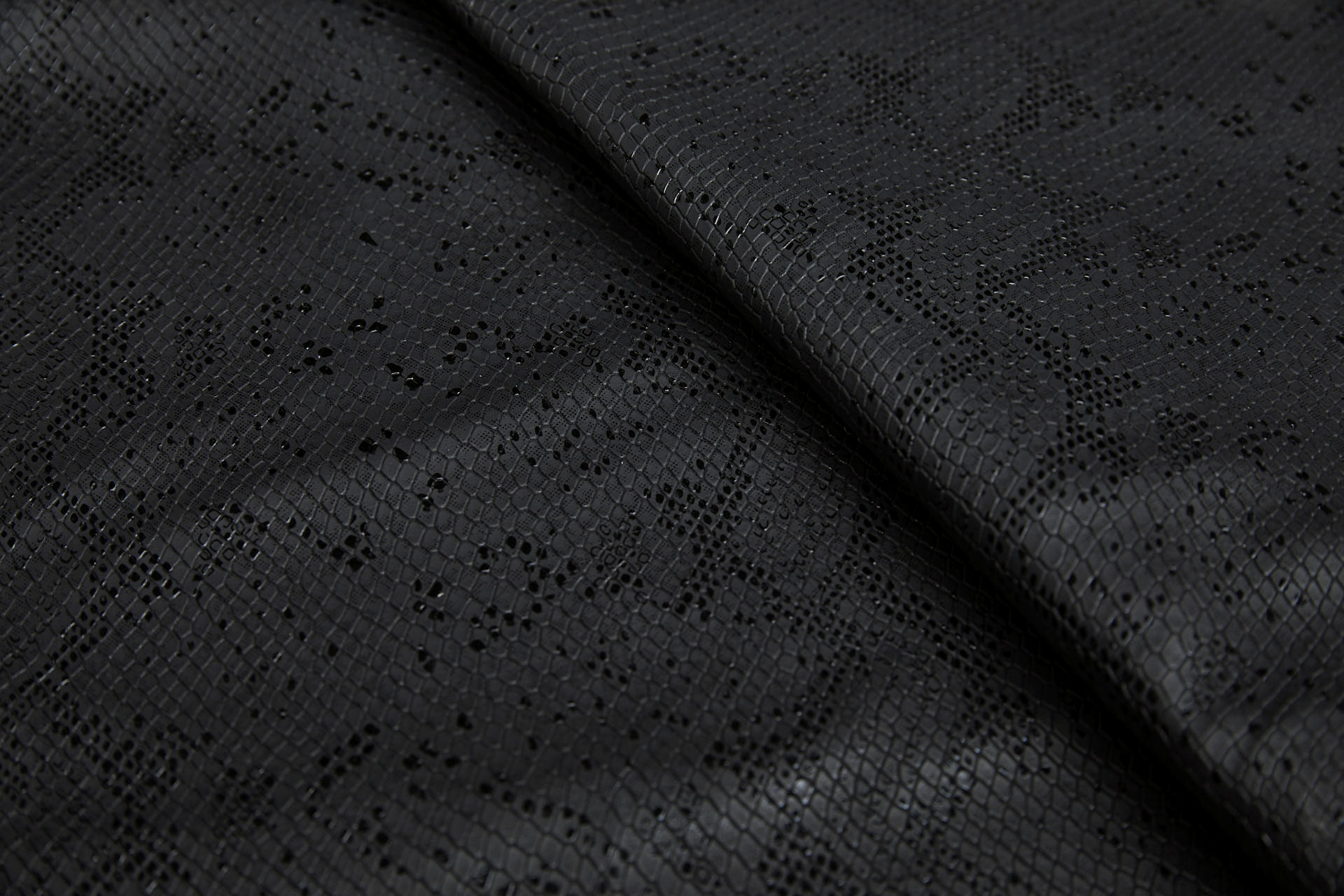Embossed Snakeskin / Reptile Leatherette - Black fabric, image 8 of 12