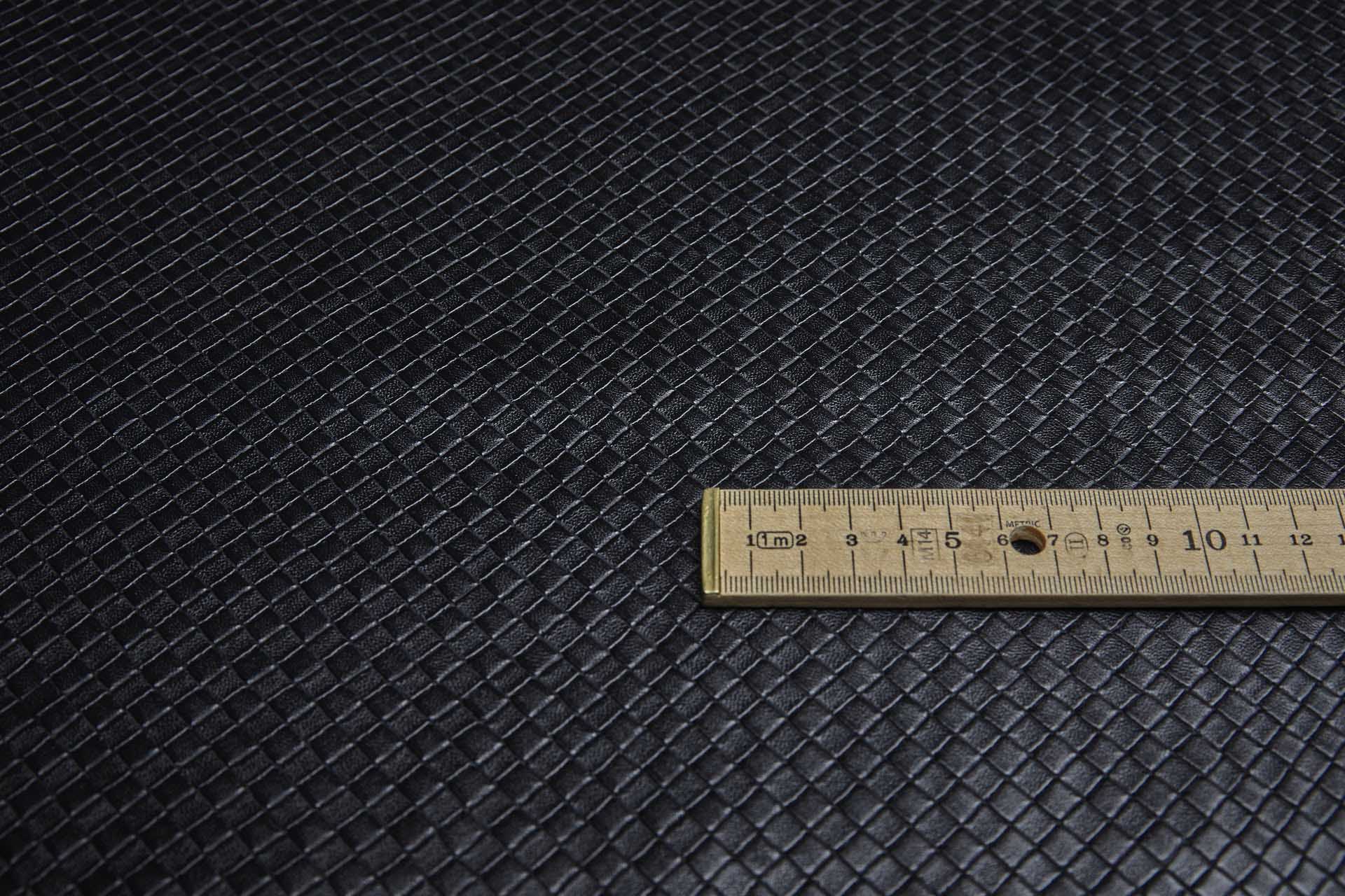 "Woven" Look Leatherette - Black fabric, image 4 of 8
