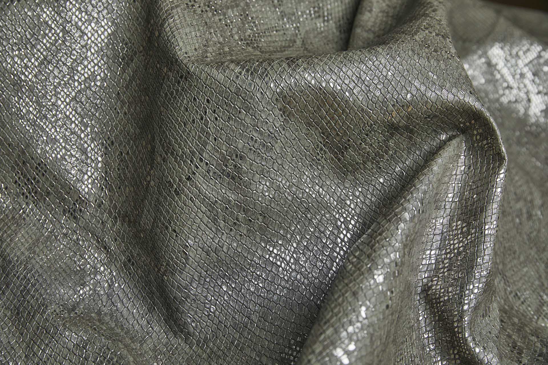 Embossed Snakeskin / Reptile Leatherette - Olive fabric
