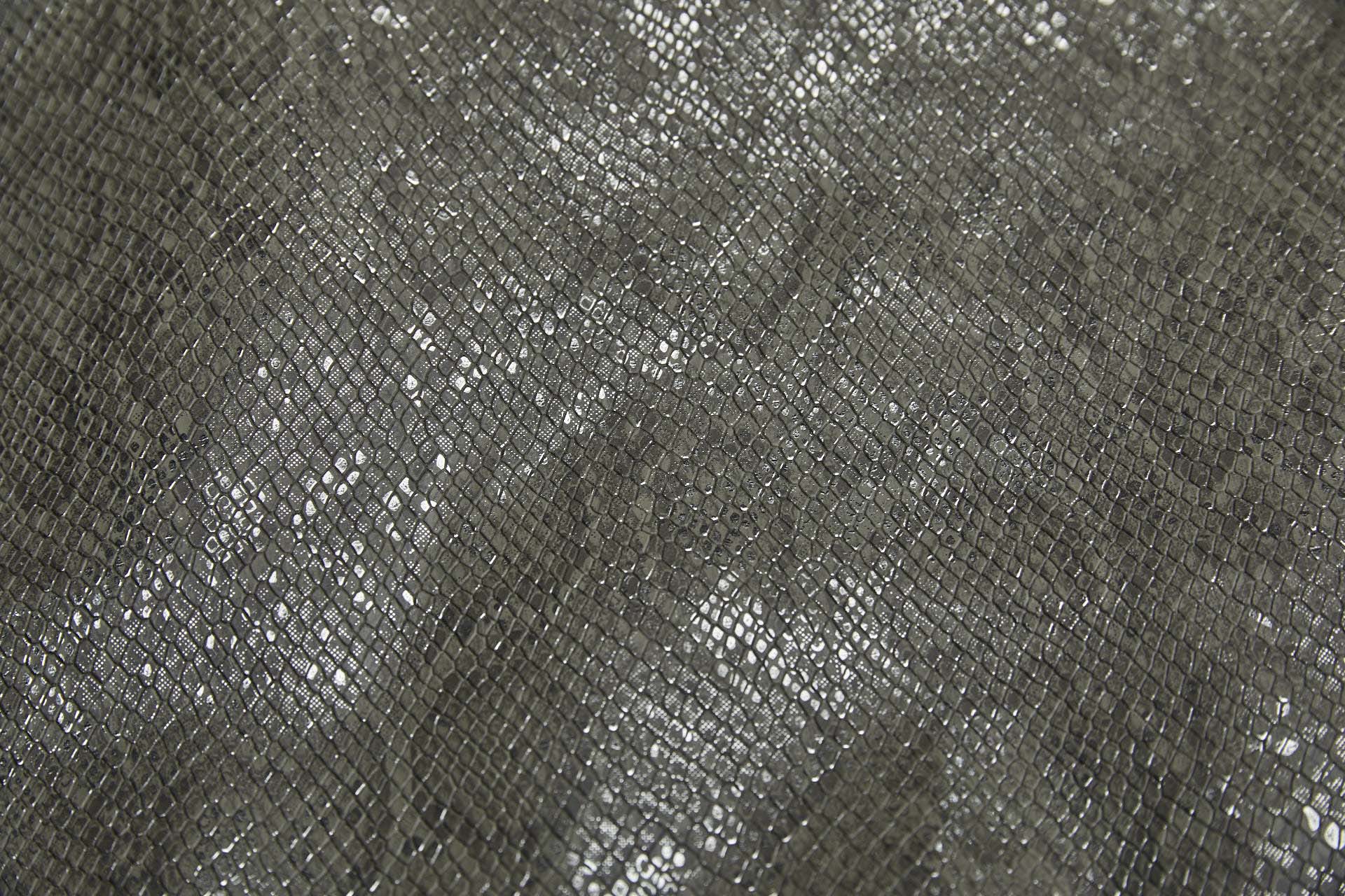 Embossed Snakeskin / Reptile Leatherette - Olive fabric, image 4 of 12