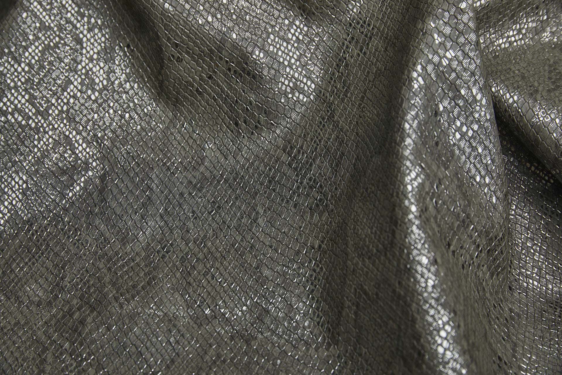 Embossed Snakeskin / Reptile Leatherette - Olive fabric, image 5 of 12