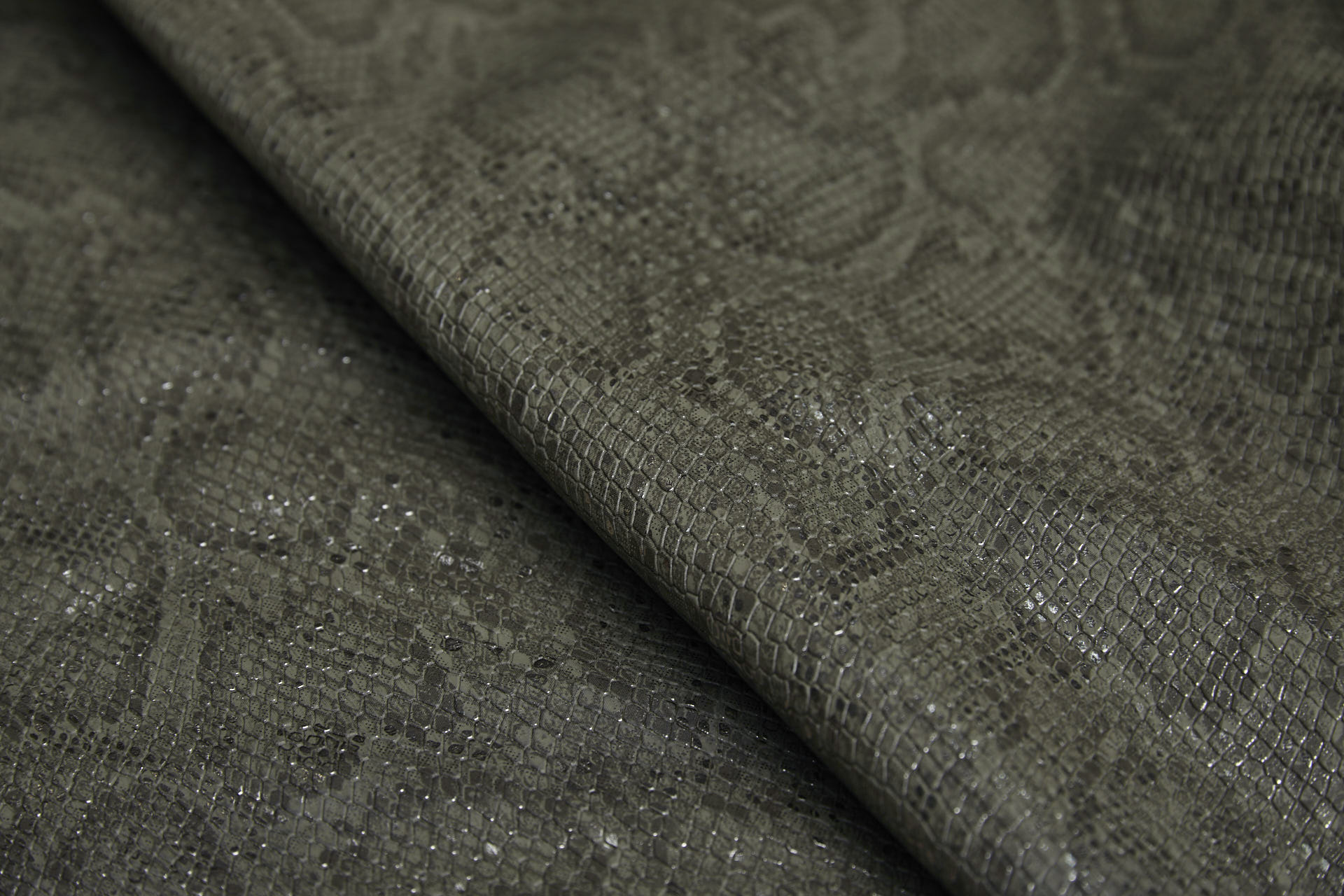 Embossed Snakeskin / Reptile Leatherette - Olive fabric, image 6 of 12