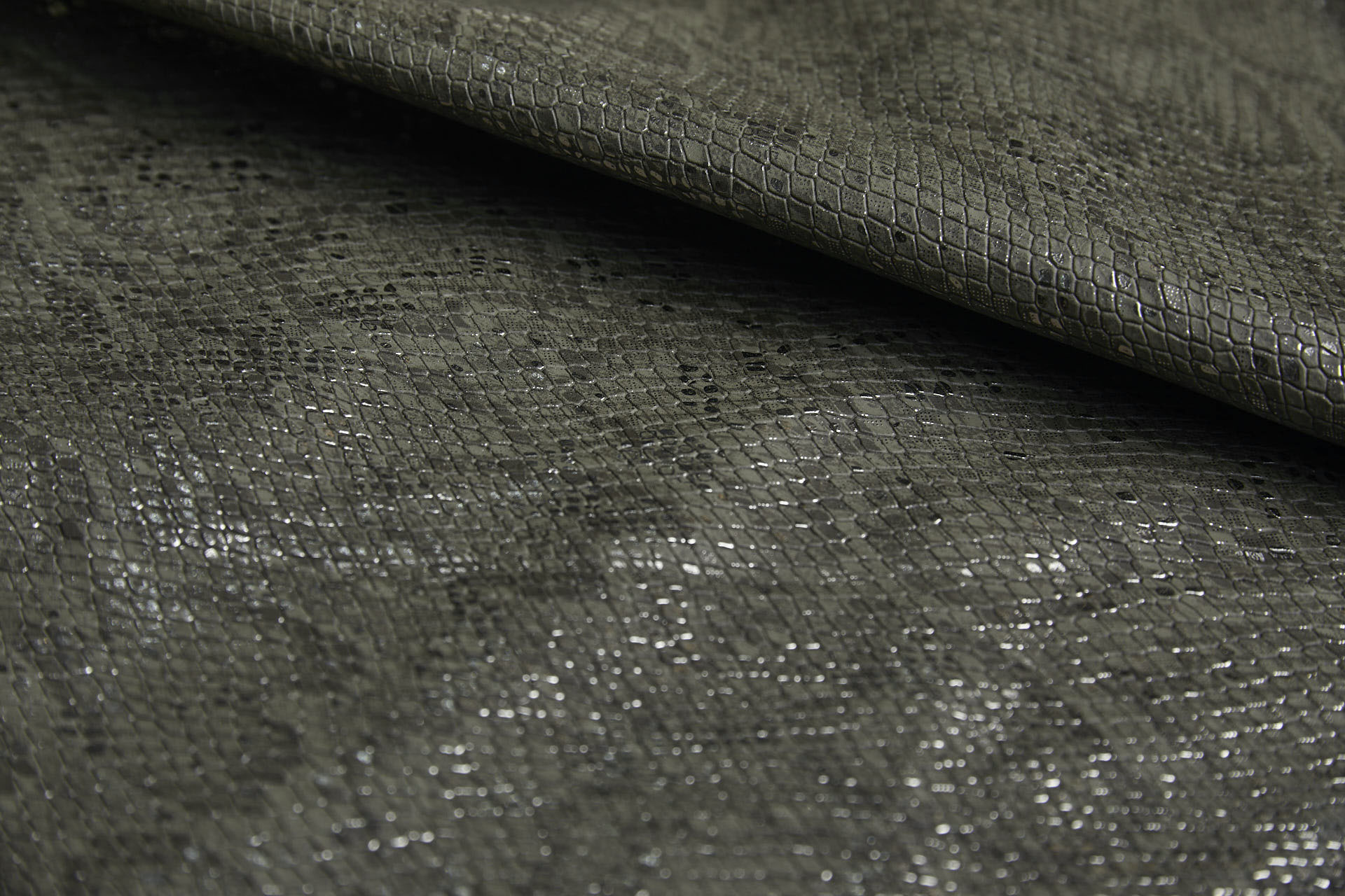 Embossed Snakeskin / Reptile Leatherette - Olive fabric, image 7 of 12