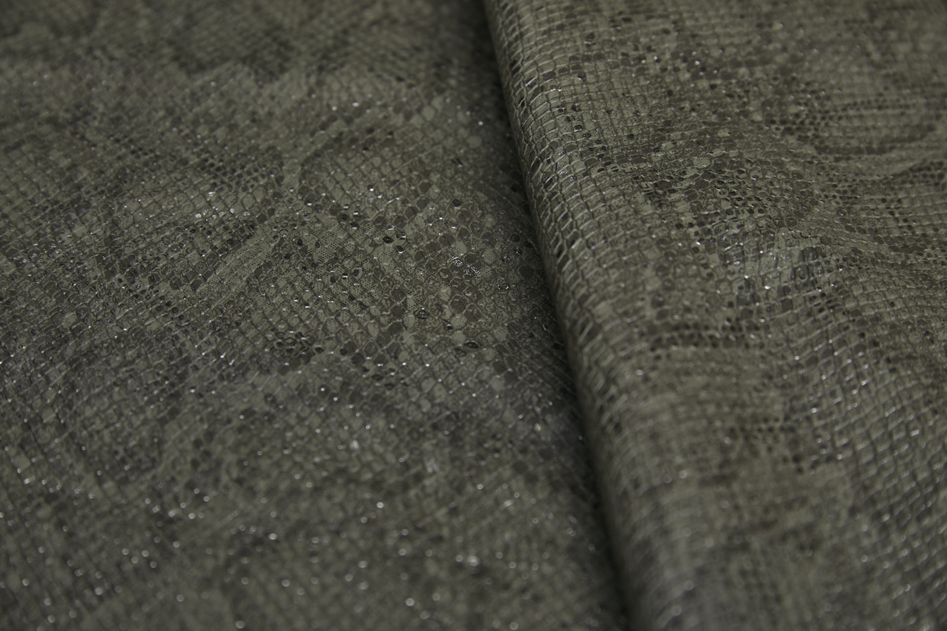 Embossed Snakeskin / Reptile Leatherette - Olive fabric, image 8 of 12