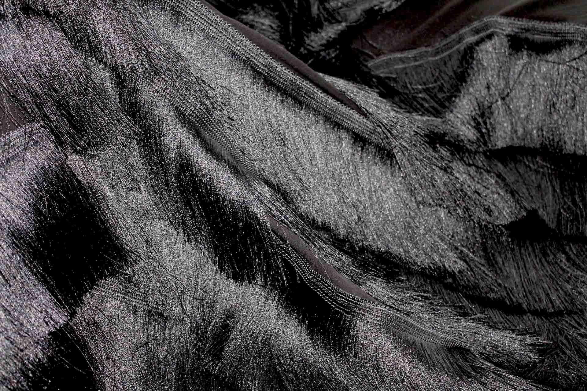 Linear Viscose Fringing on Chiffon - Black fabric, image 5 of 7