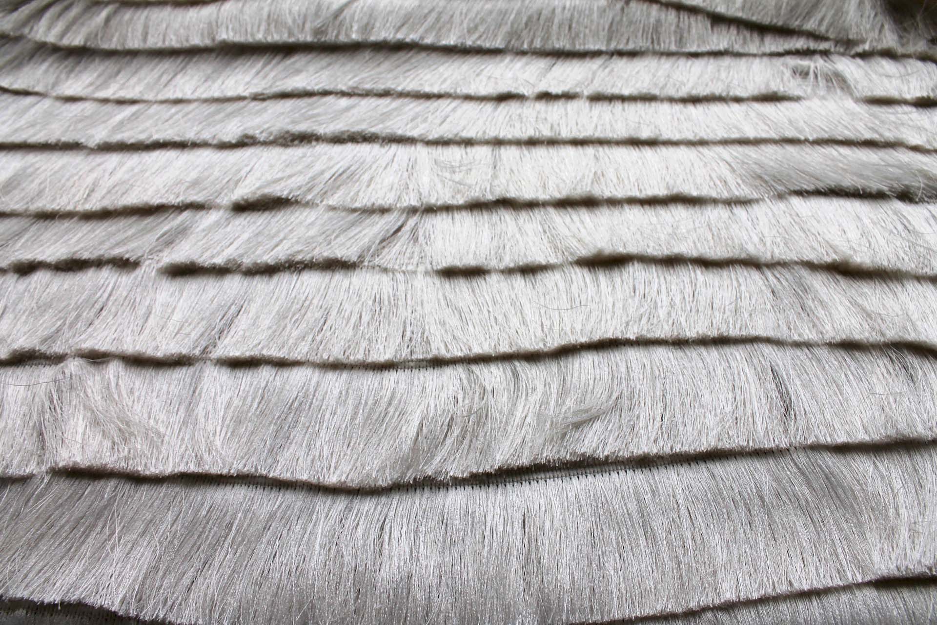 Linear Viscose Fringing on Chiffon - Ivory fabric, image 3 of 10