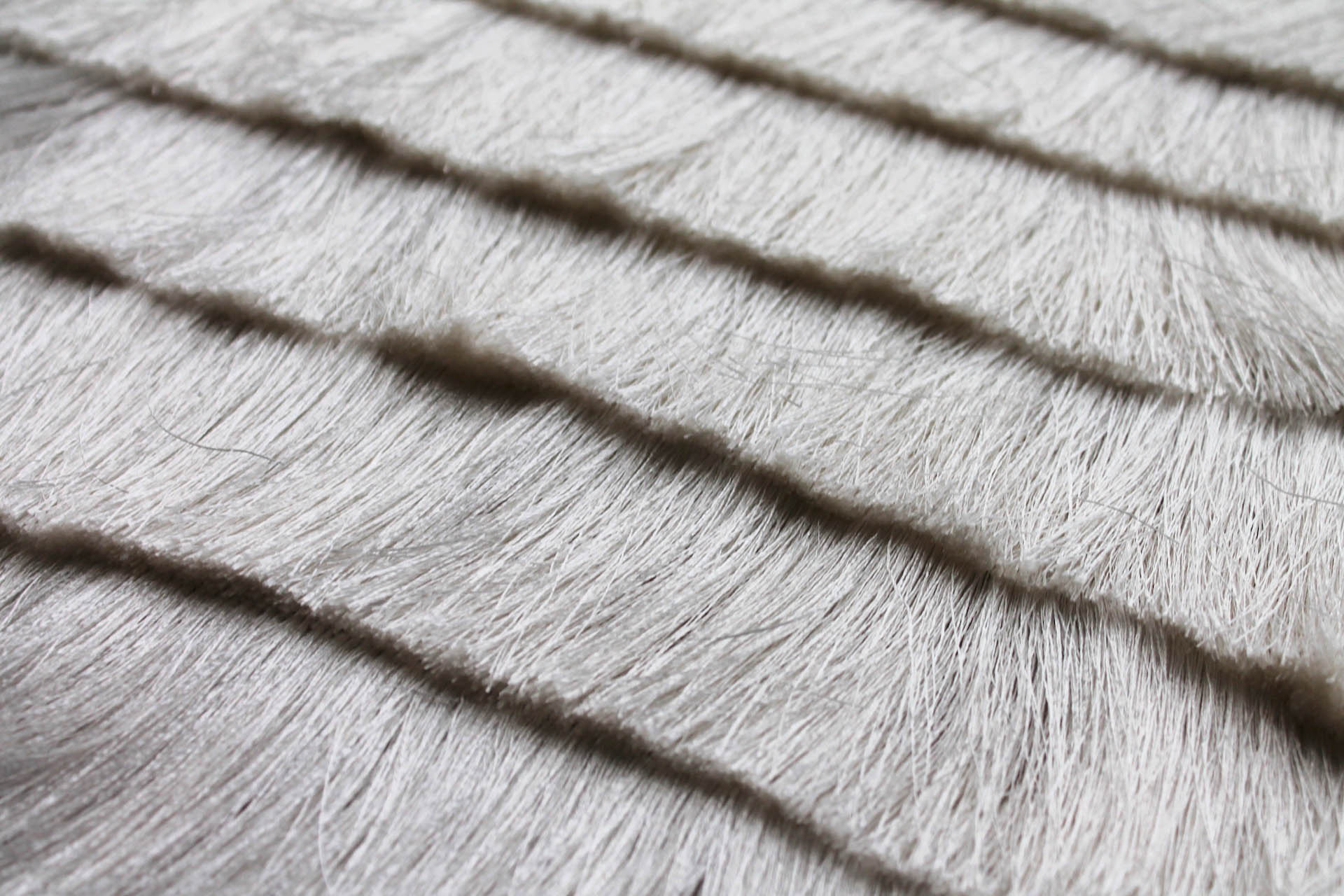 Linear Viscose Fringing on Chiffon - Ivory fabric, image 4 of 10