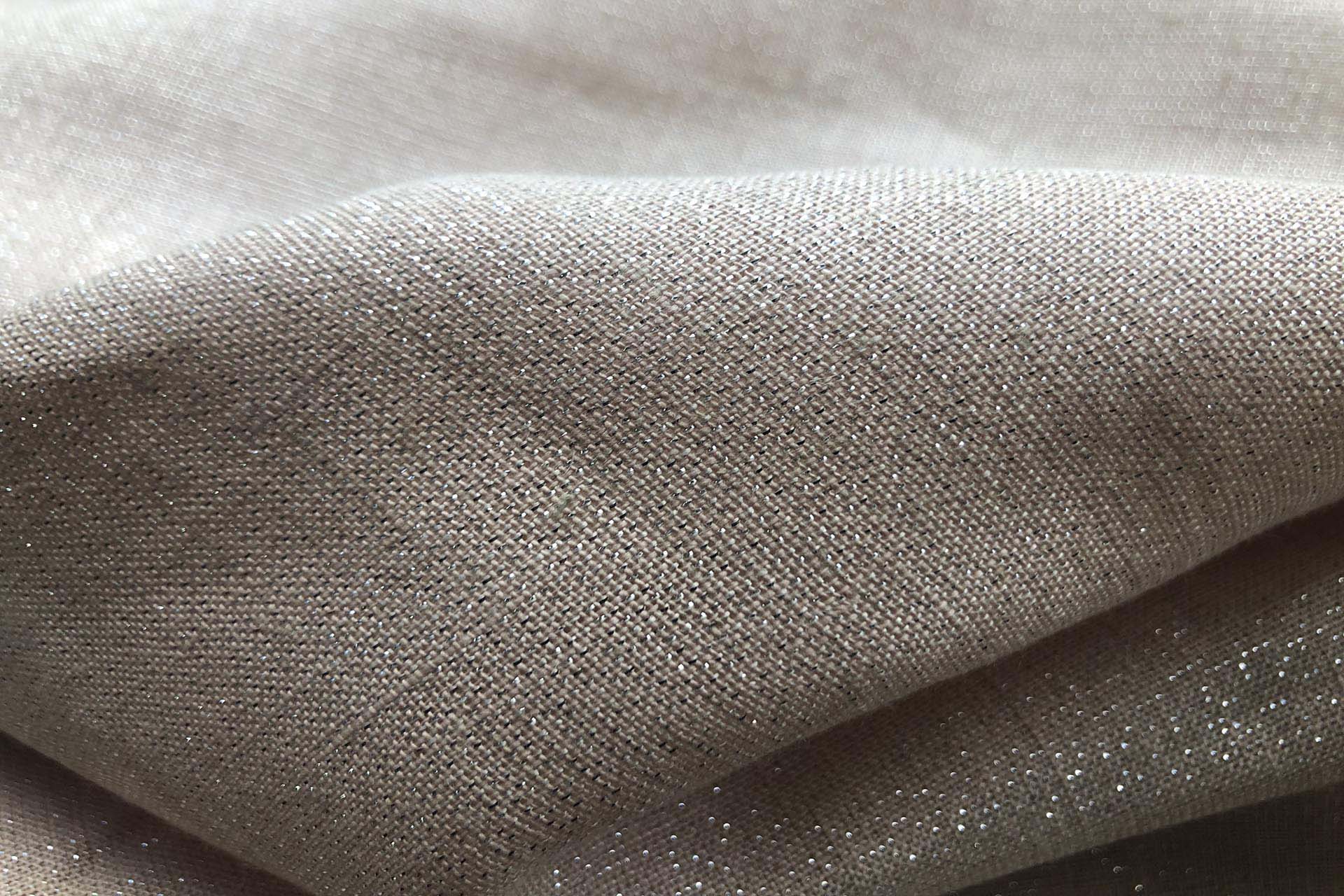 Linen with Lurex - Nude and Silver fabric, image 2 of 5