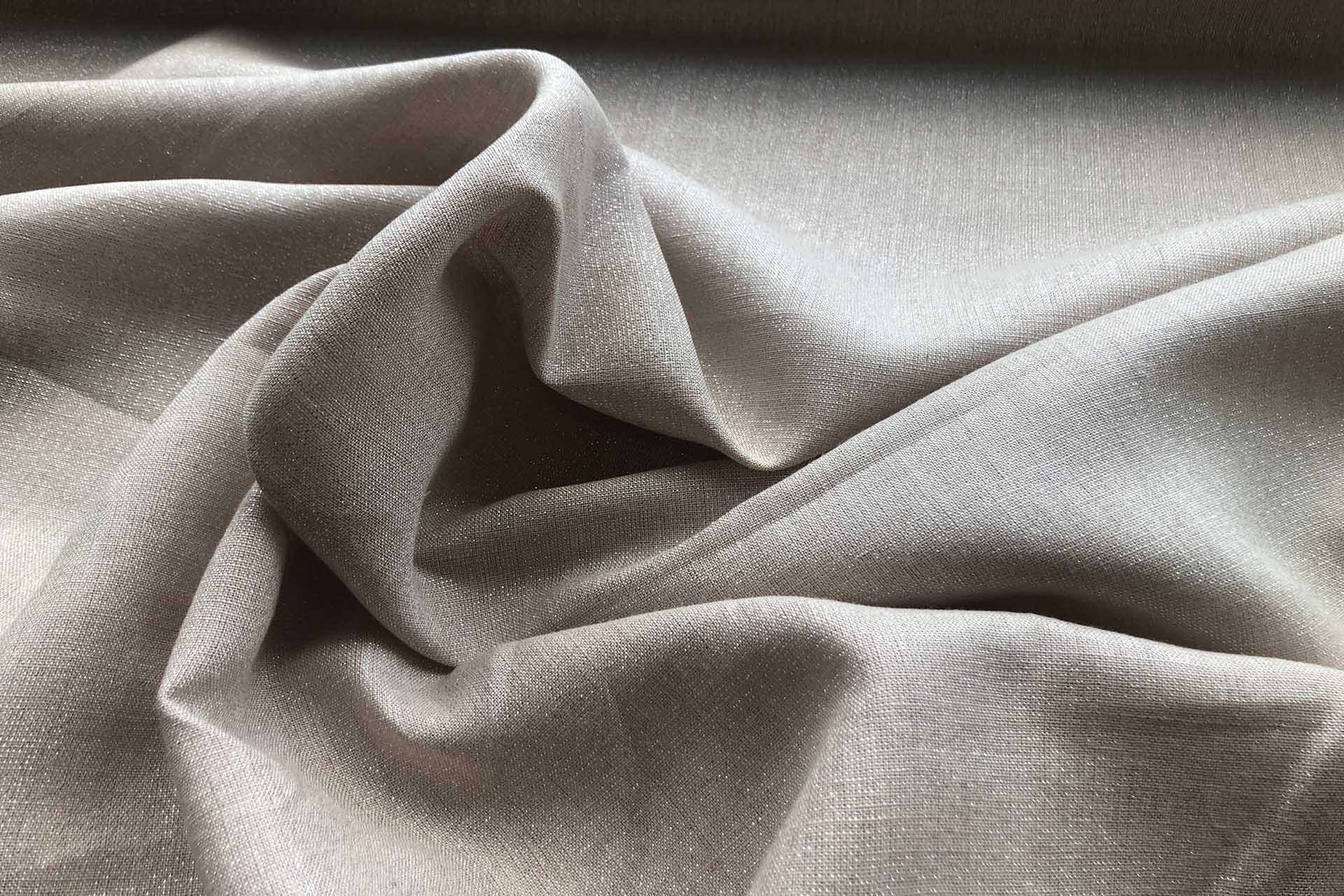 Linen with Lurex - Nude and Silver fabric, image 4 of 5