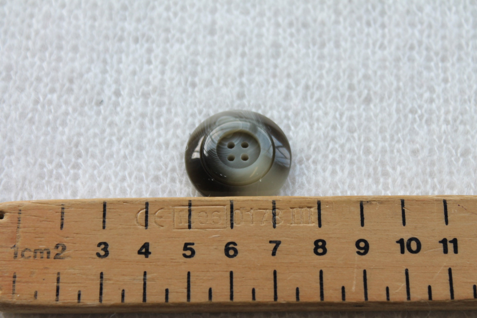 Marbled Grey Resin Button - 2.6cm, image 4 of 4