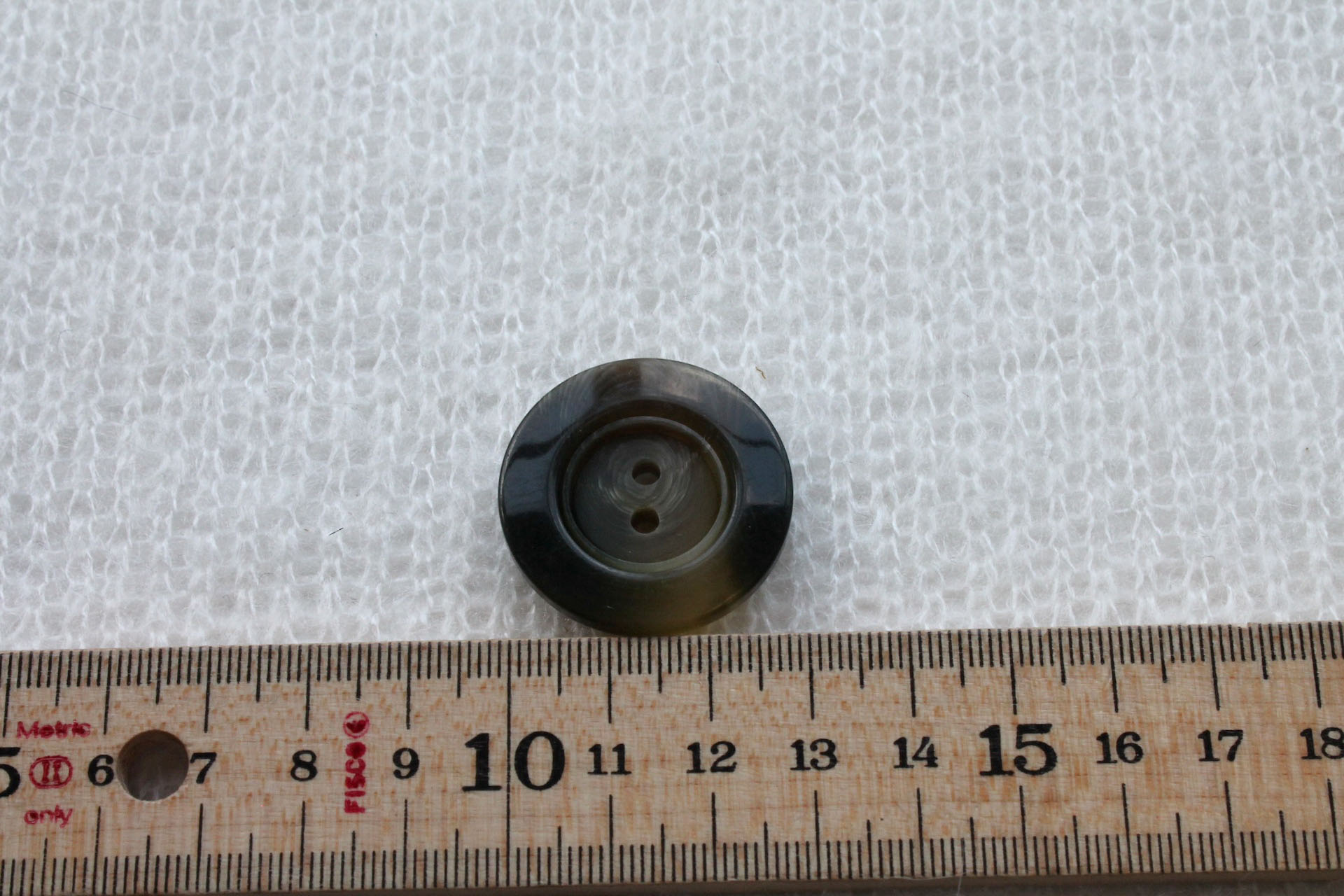 Marbled Olive and Black Nylon Button - 3cm, image 4 of 4
