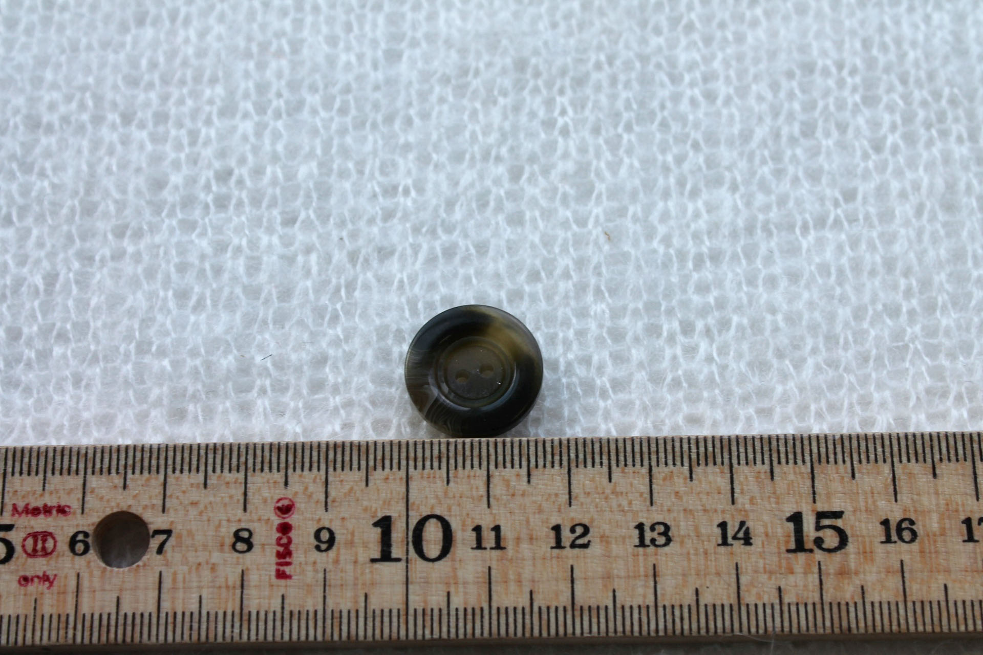 Marbled Olive and Black Nylon Button - 1.7cm, image 4 of 4