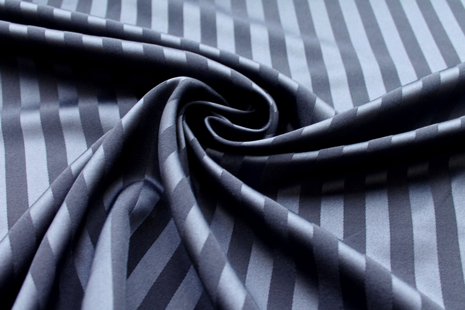 Navy / French Navy Satin Stripe Brocade - 1.2m Piece fabric, image 7 of 8