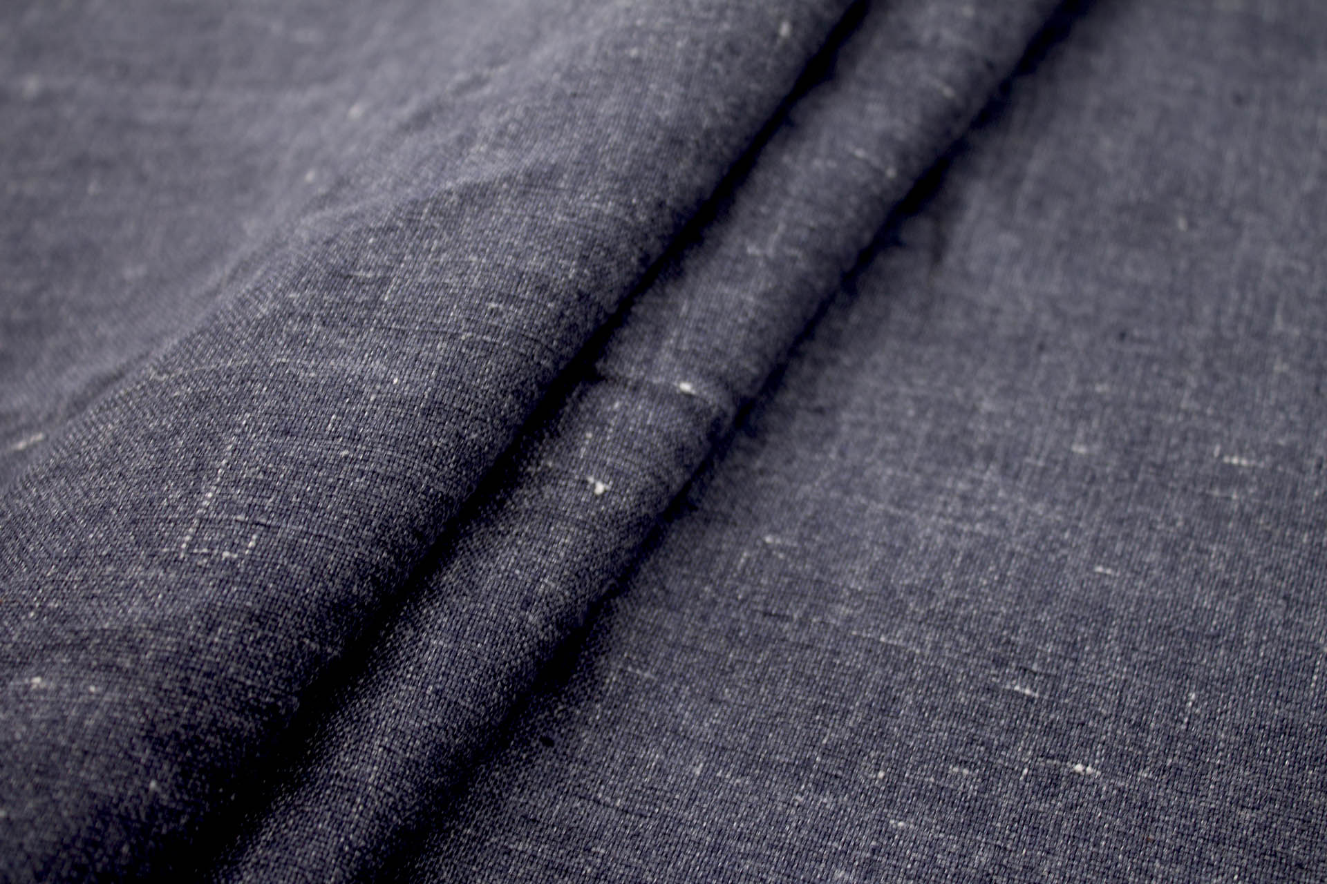 Navy Linen with Tiny Off White Flecks fabric
