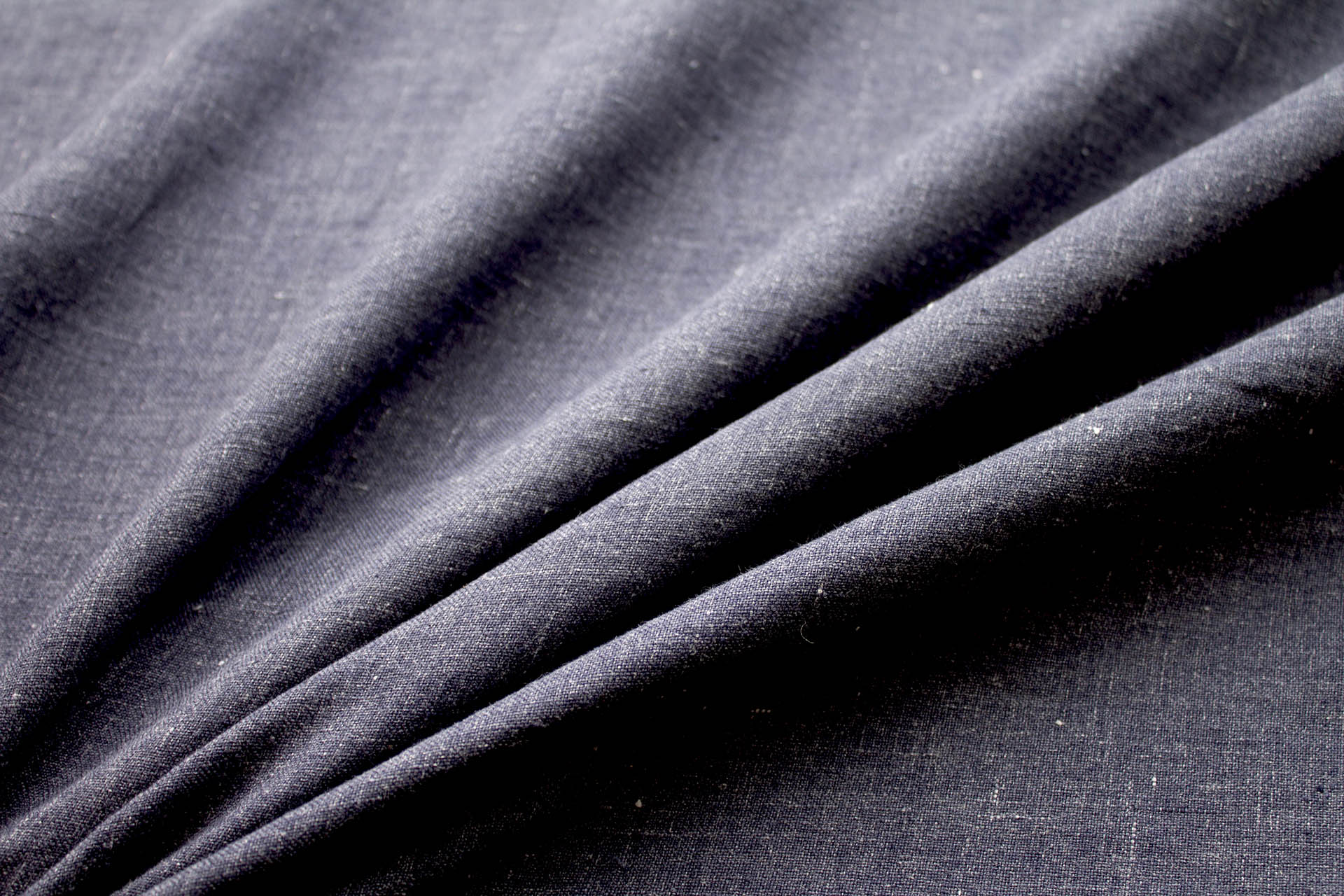 Navy Linen with Tiny Off White Flecks fabric, image 2 of 4