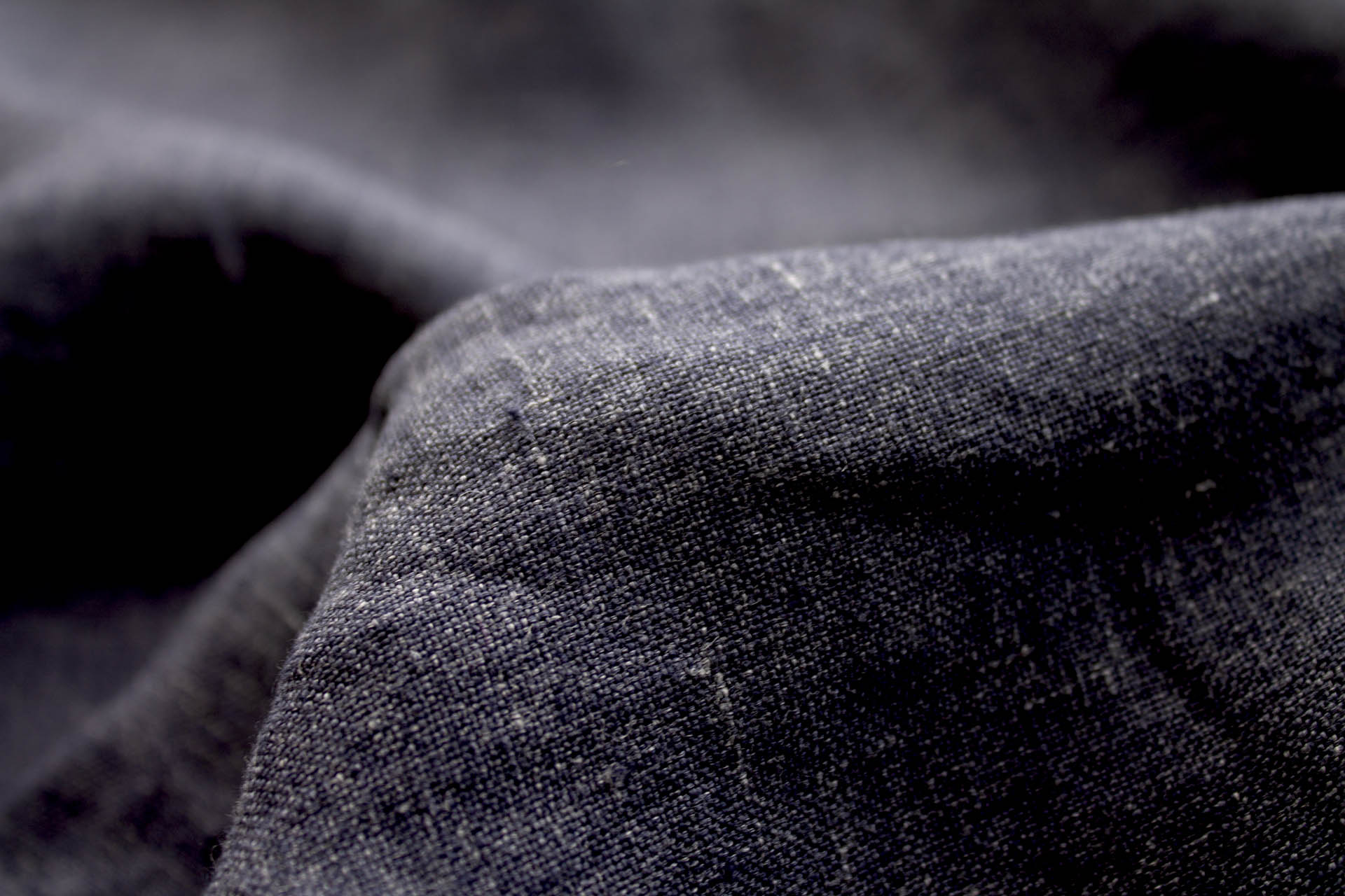 Navy Linen with Tiny Off White Flecks fabric, image 4 of 4
