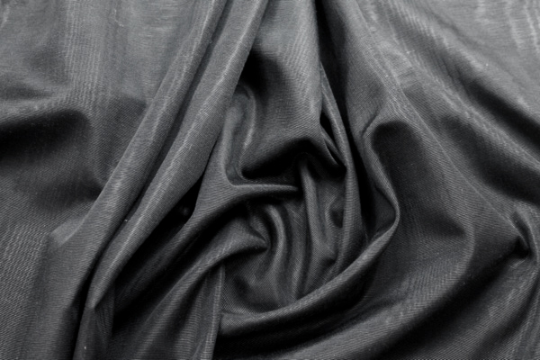 Cotton Viscose Grosgrain - Black Moiré fabric, image 6 of 7