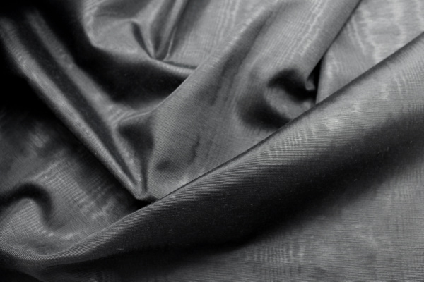 Cotton Viscose Grosgrain - Black Moiré fabric, image 3 of 7