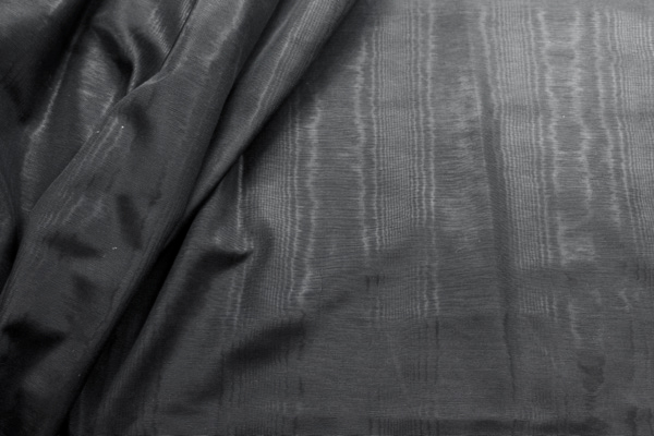 Cotton Viscose Grosgrain - Black Moiré fabric, image 2 of 7