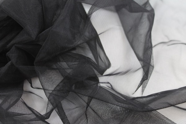 Non-Stretch Illusion Tulle - Black fabric, image 2 of 4