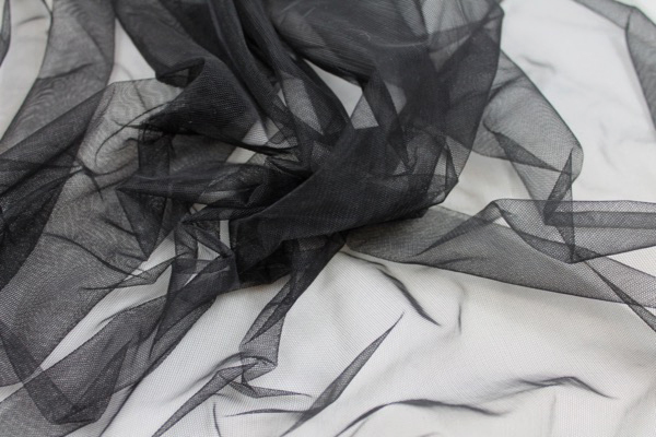 Stretch Illusion Tulle - Black fabric, image 2 of 6