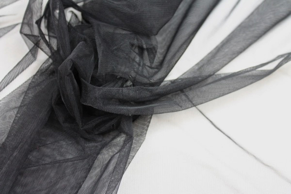 Stretch Illusion Tulle - Black fabric, image 5 of 6